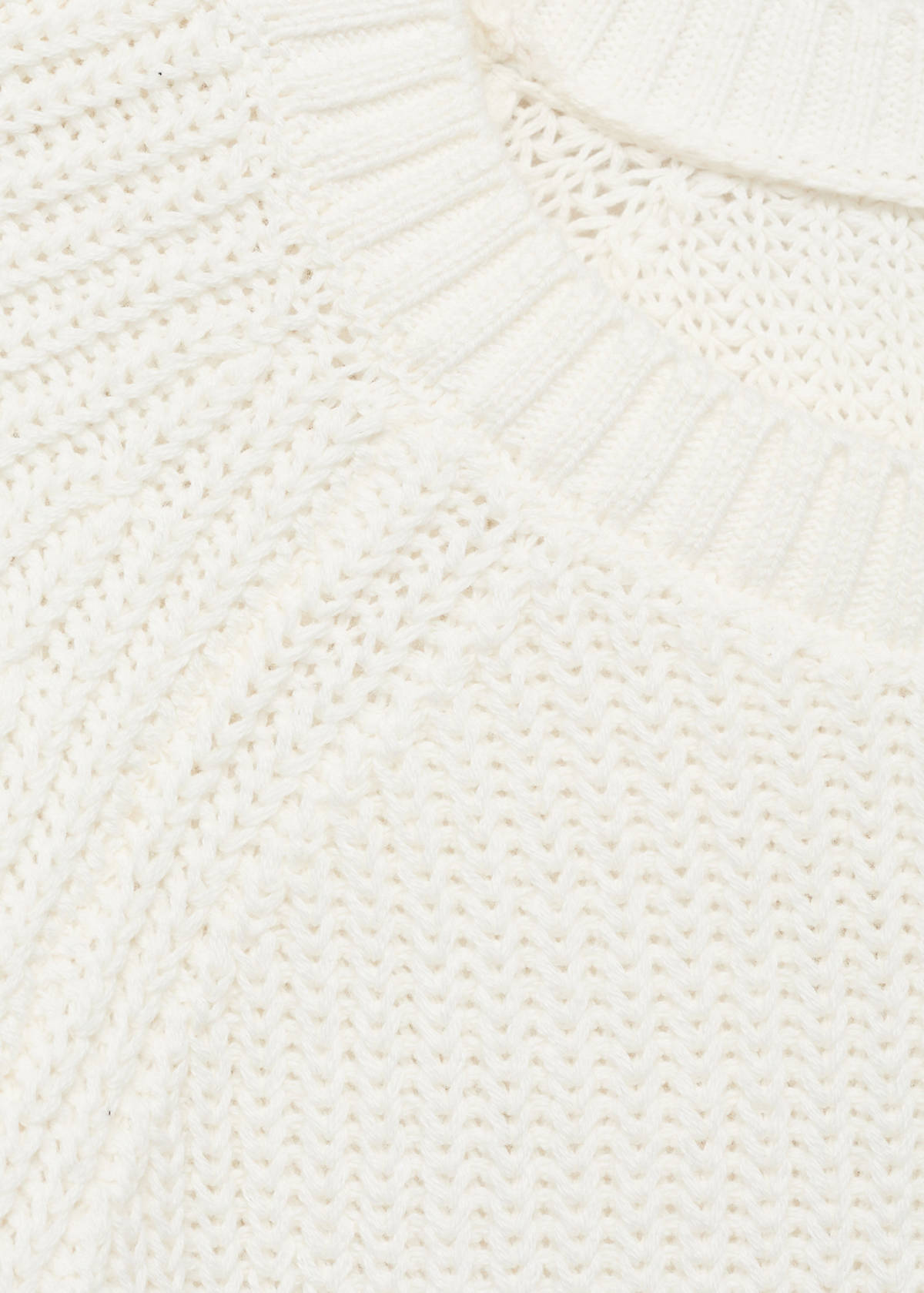Knitted sweater with openings — White