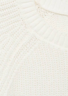 Knitted sweater with openings — White 4