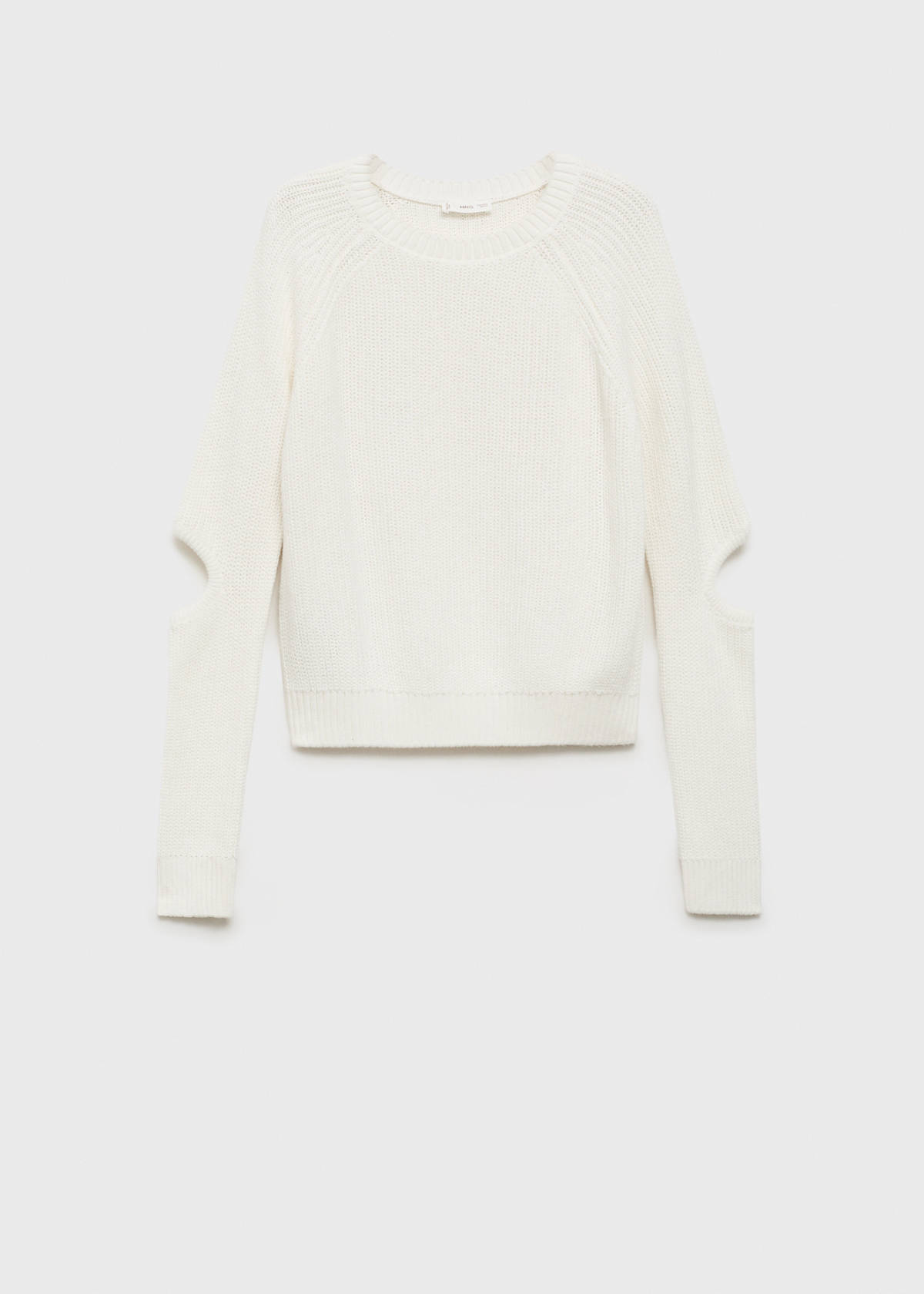 Knitted sweater with openings — White