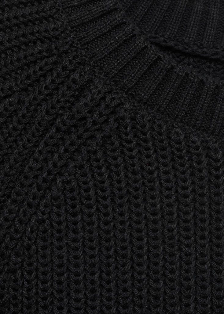 Knitted sweater with openings — Black