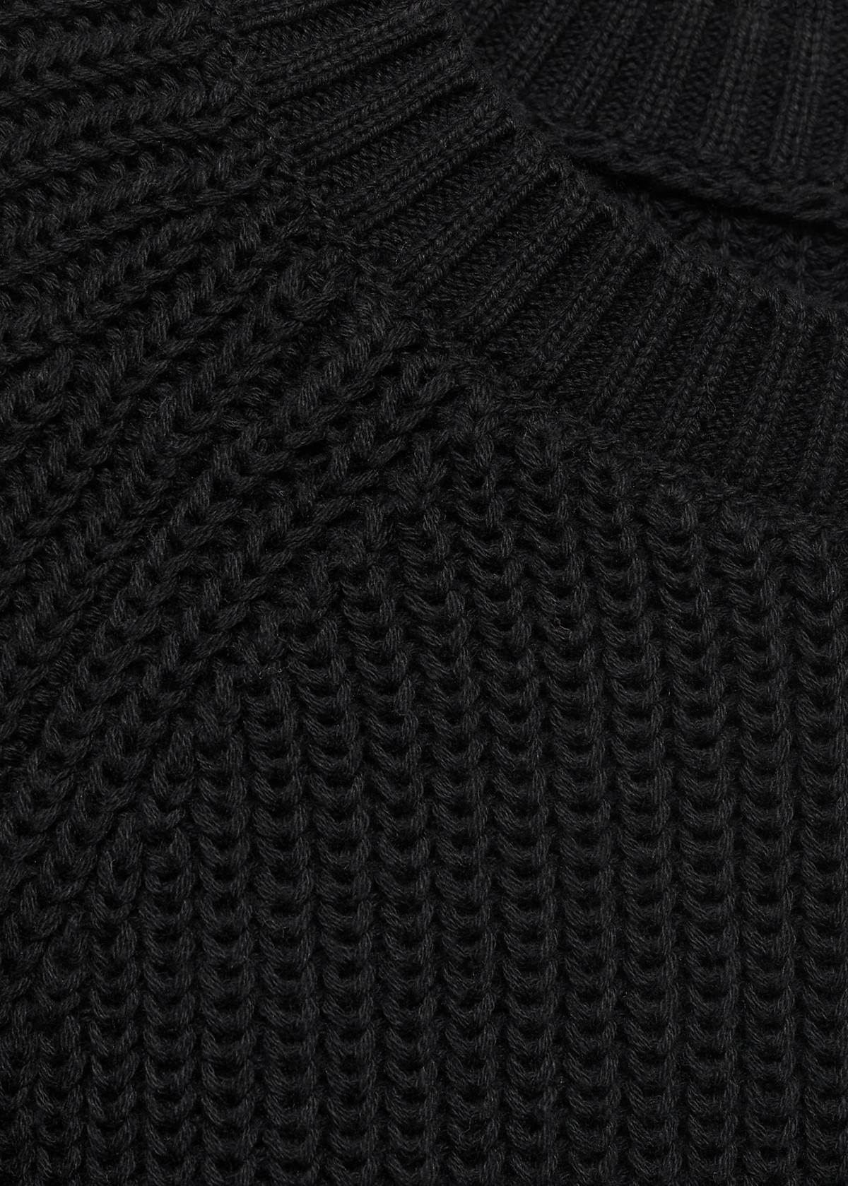 Knitted sweater with openings — Black