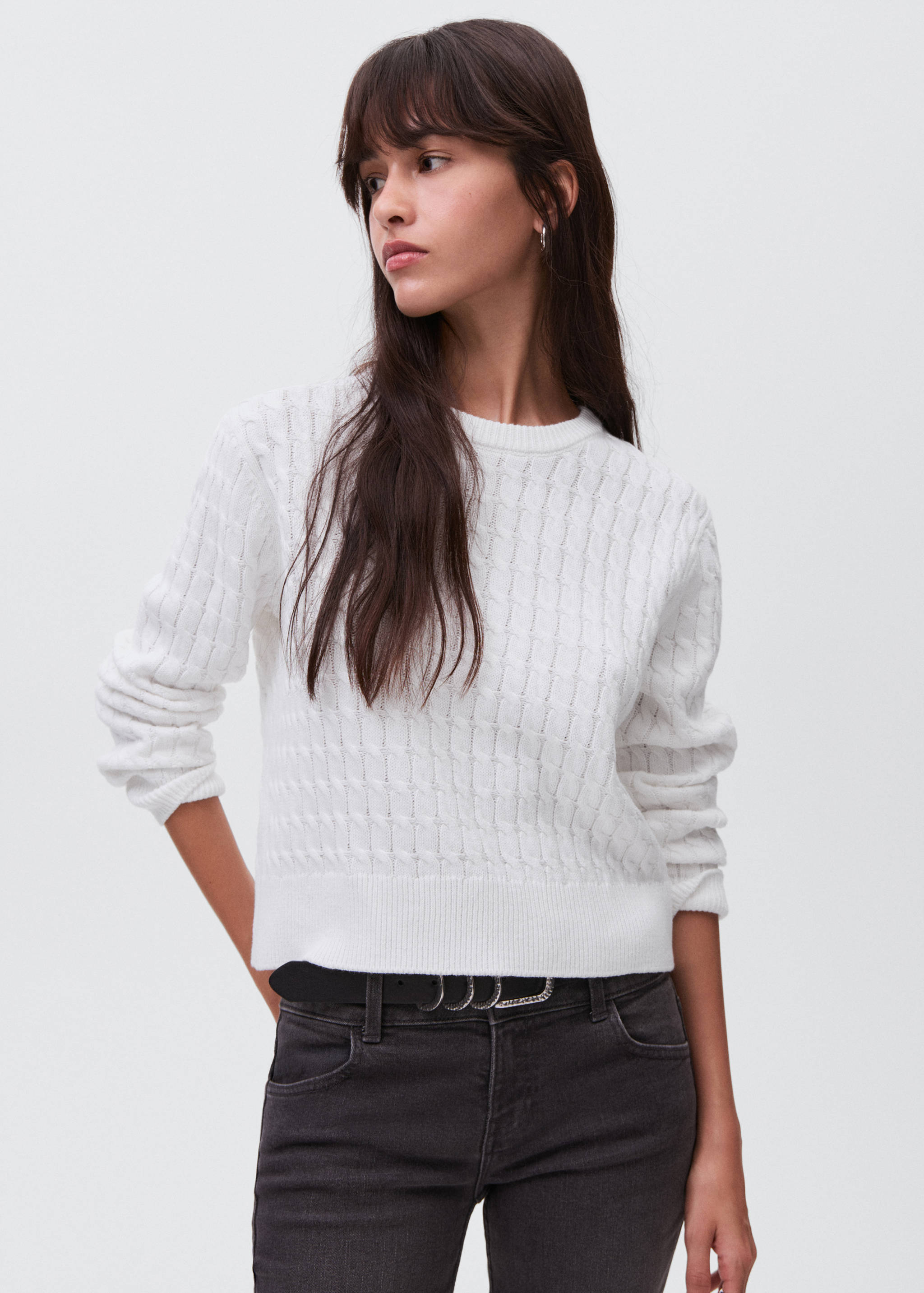 Braided knitted sweater - Medium plane