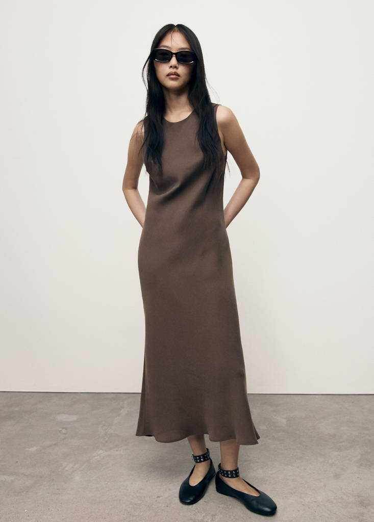 Long modal dress — Brown