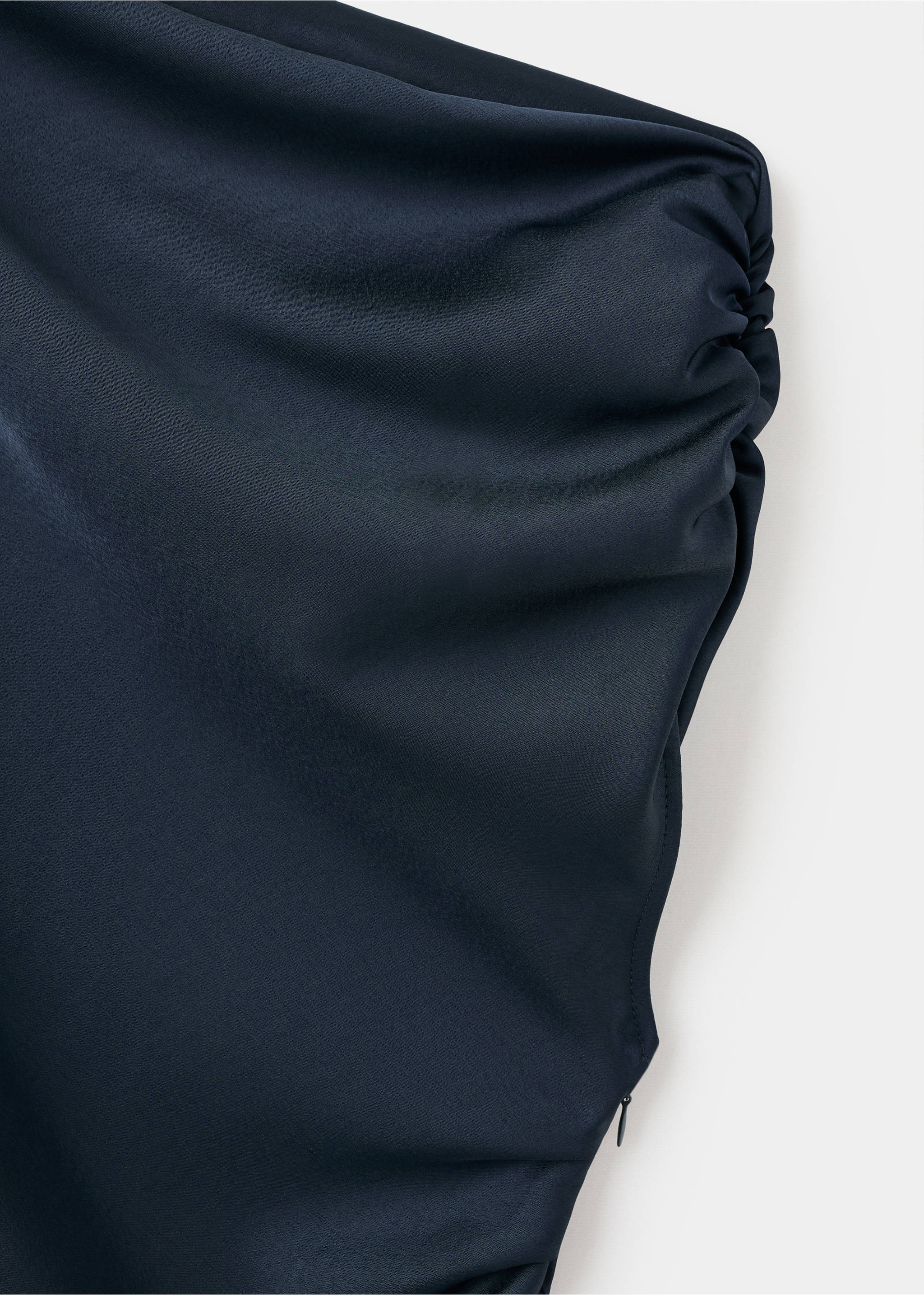 Robe satinée asymétrique - Détail de l'article 0, Bleu nuit. Ref: 17004091-00.