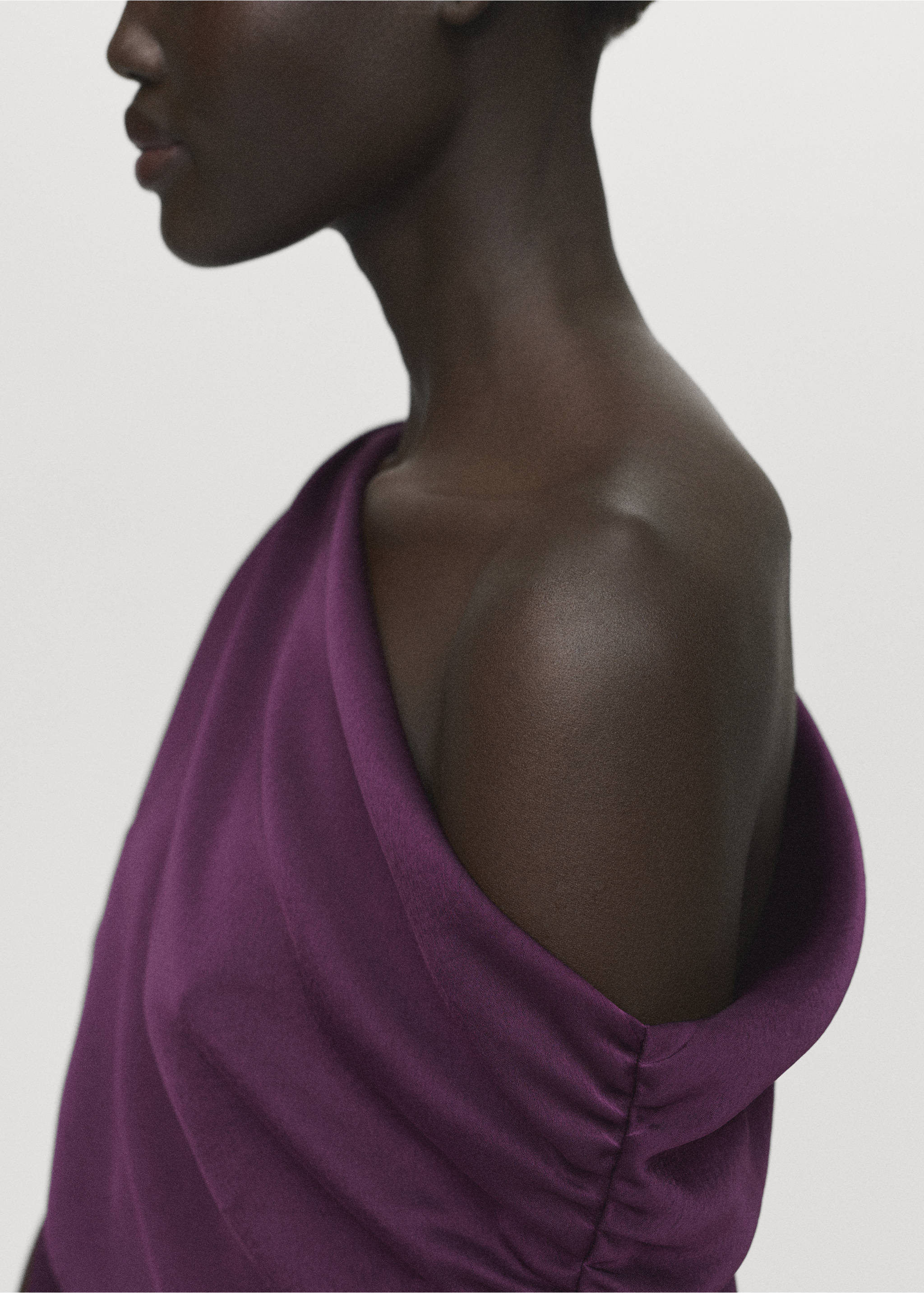 Robe satinée asymétrique - Détail de l'article 1, Violet. Ref: 17004091-00.