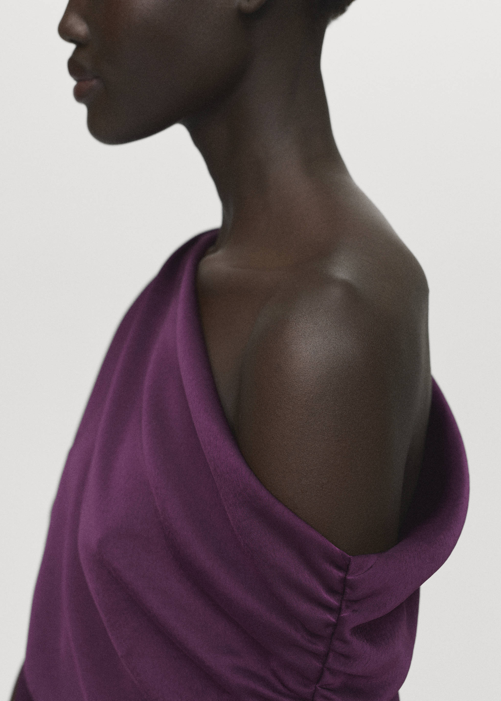 Asymmetrical satin dress - Details of the article 1