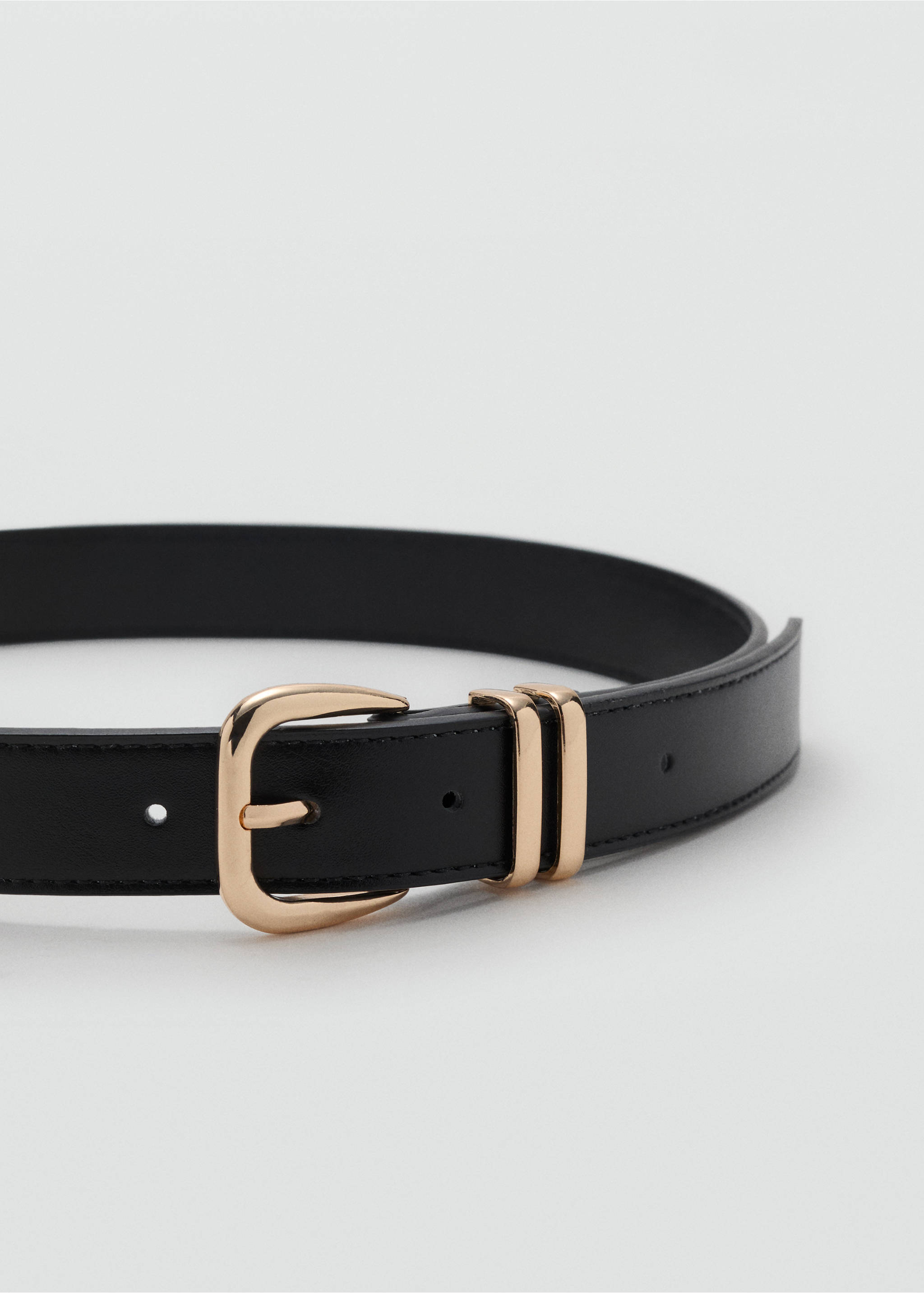 Metal buckle belt - Details of the article 1, Black. Ref: 17004099-00.