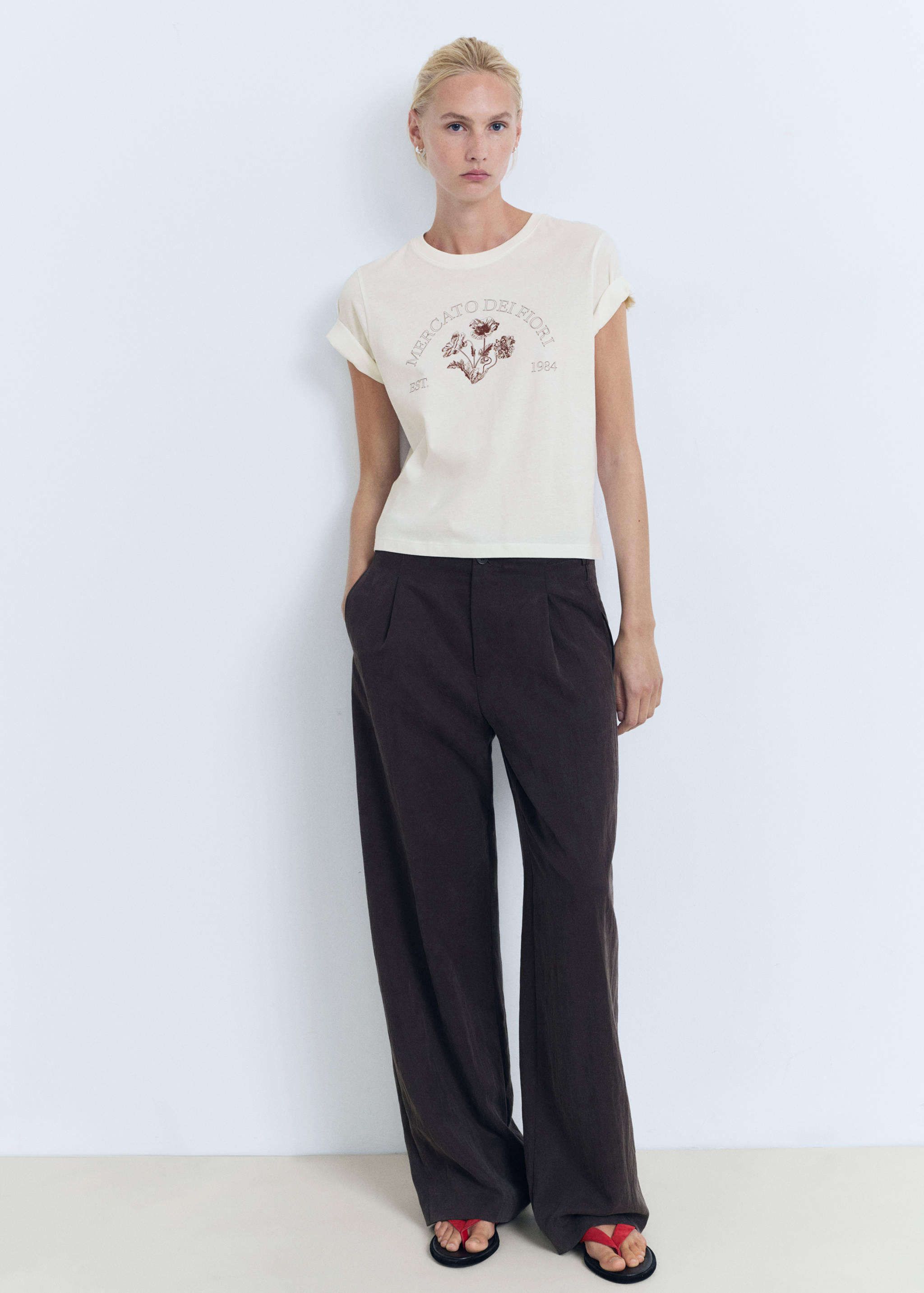 Printed cotton-blend t-shirt - General plane