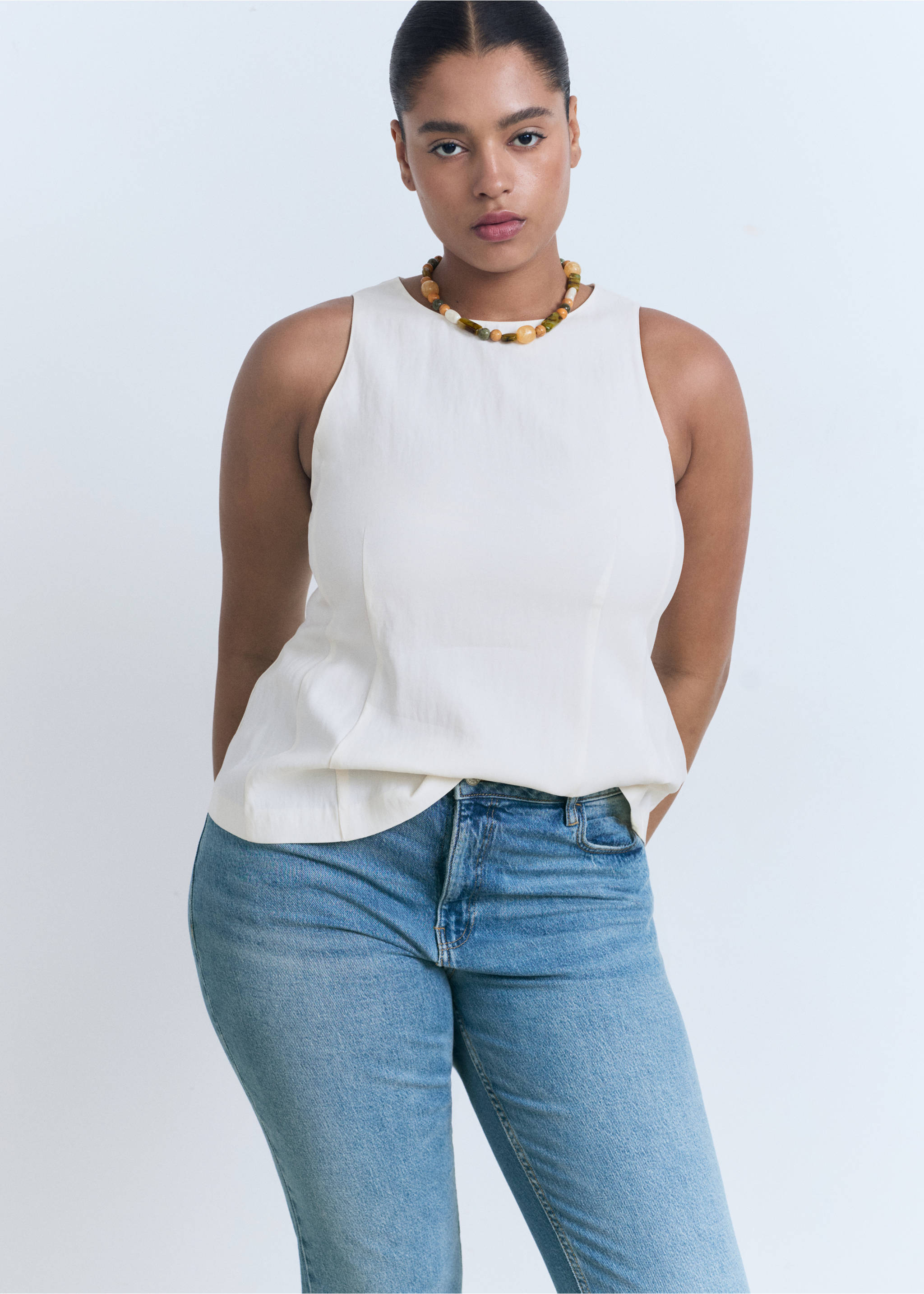 Jean Fiona flare taille normale - Détail de l'article 5, Bleu moyen. Ref: 17004102-00.