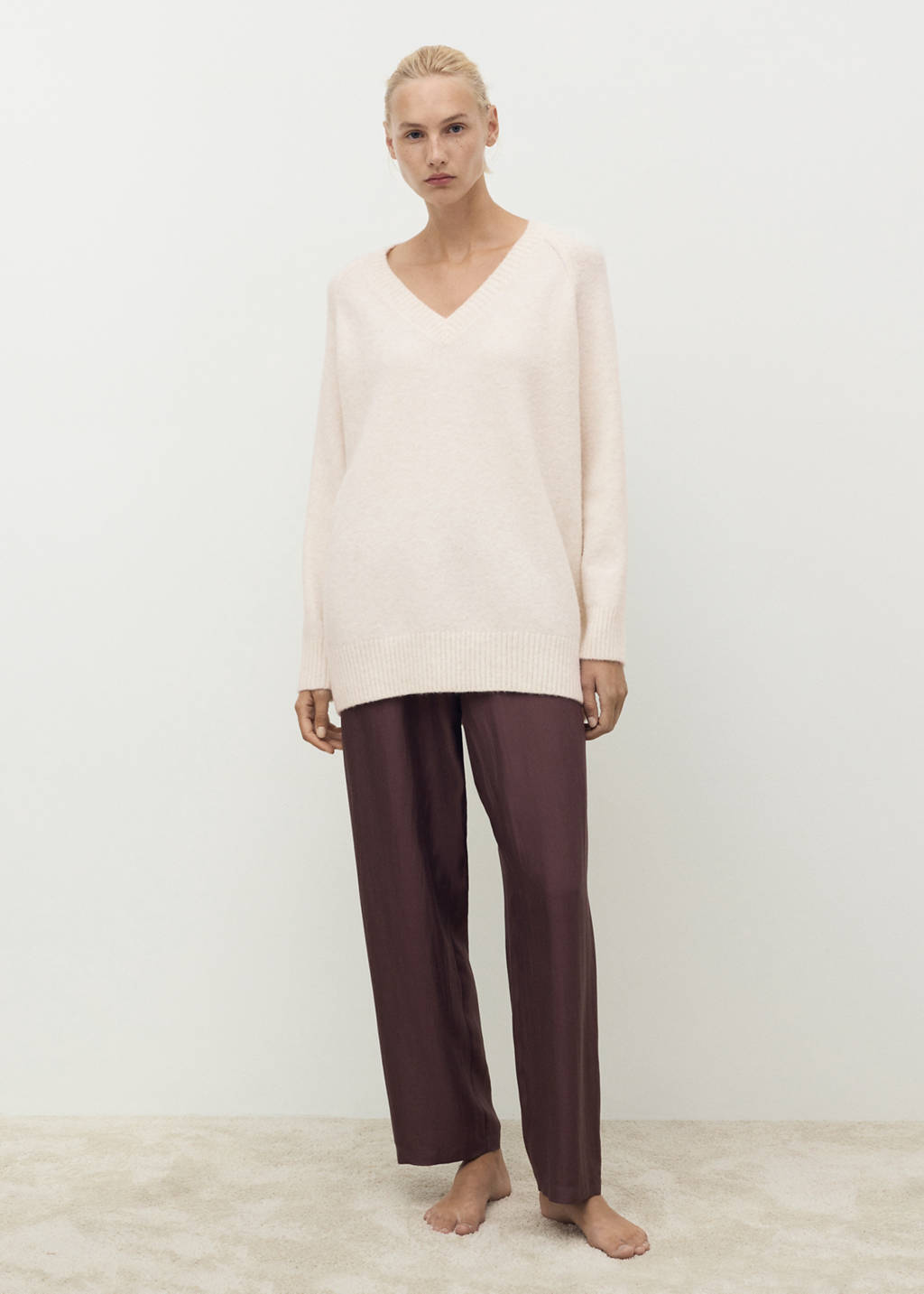 V-Neck Knit Sweater by Mango