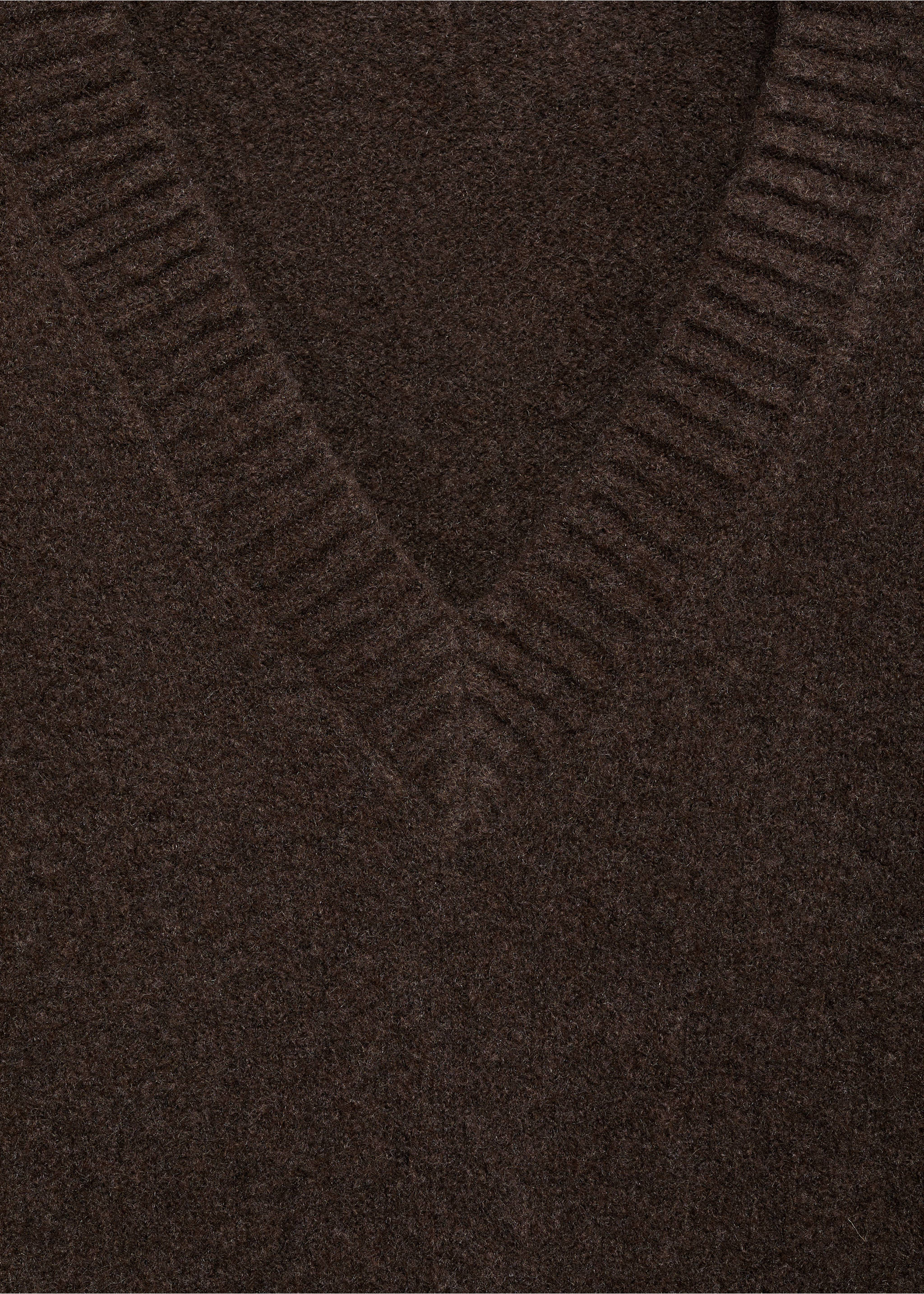 V-neck knit sweater - Details of the article 8, Chocolate. Ref: 17004103-00.