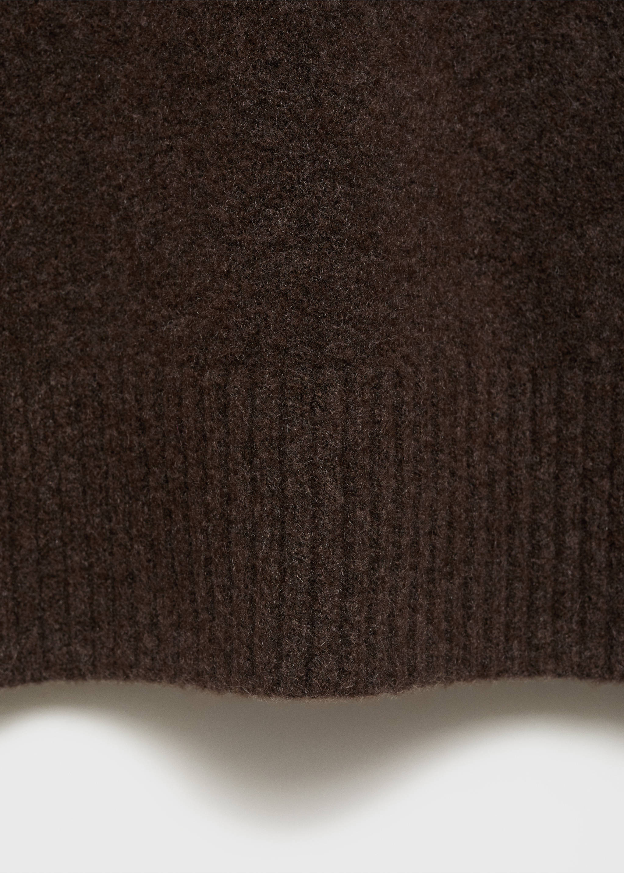 V-neck knit sweater - Details of the article 0, Chocolate. Ref: 17004103-00.