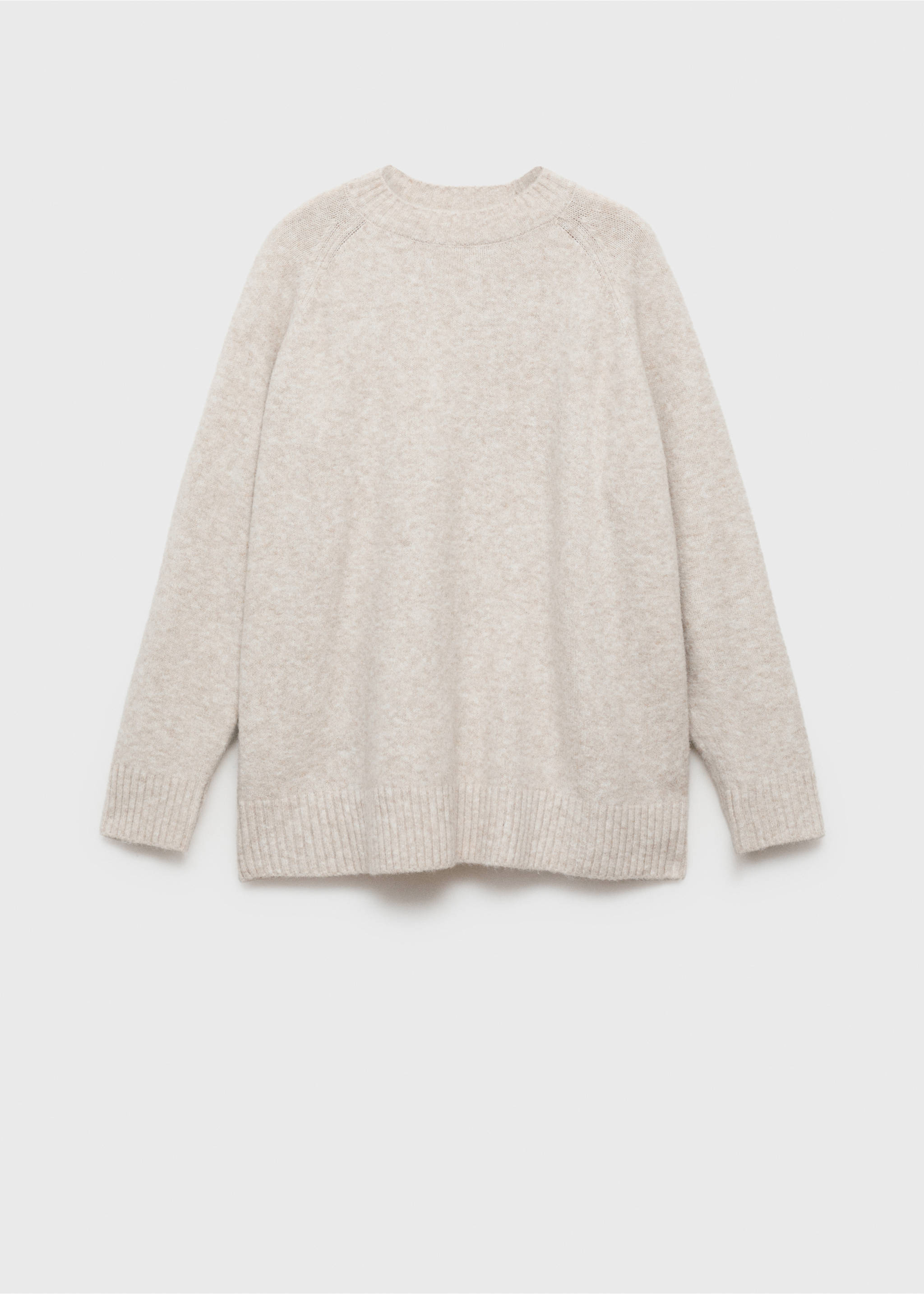 Round-neck knitted sweater - Article without model, Beige. Ref: 17004104-00.