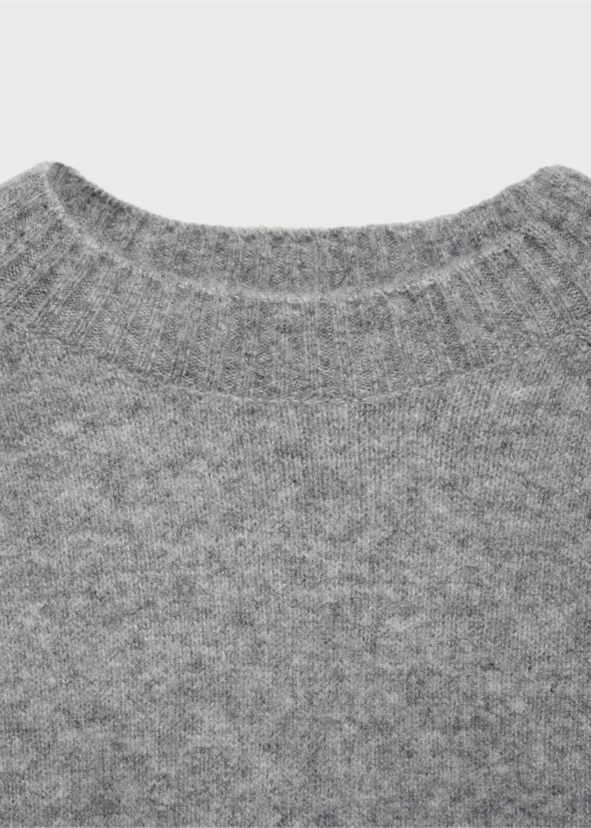 Round-neck knitted sweater - Details of the article 8, Grey. Ref: 17004104-00.