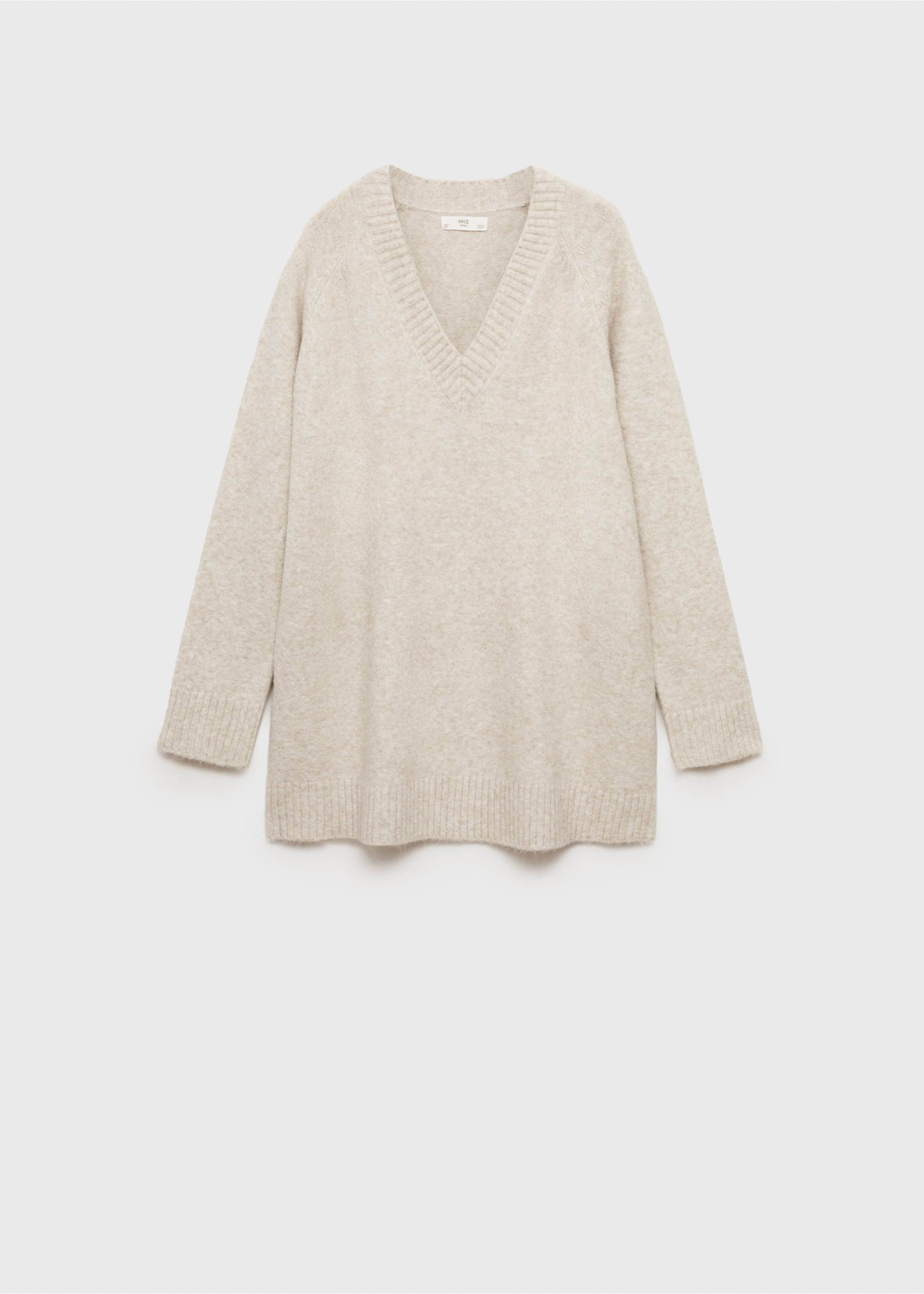 Jersey punto cuello pico - Artículo sin modelo, Beige. Ref: 17004105-00.