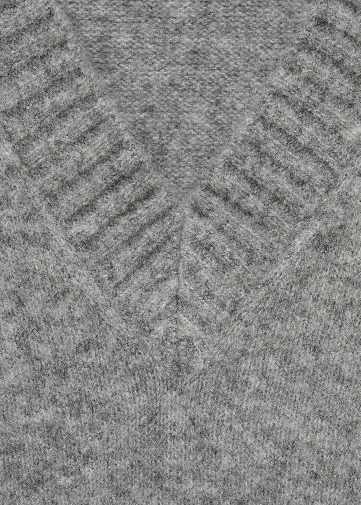 V-neck knit sweater — Grey