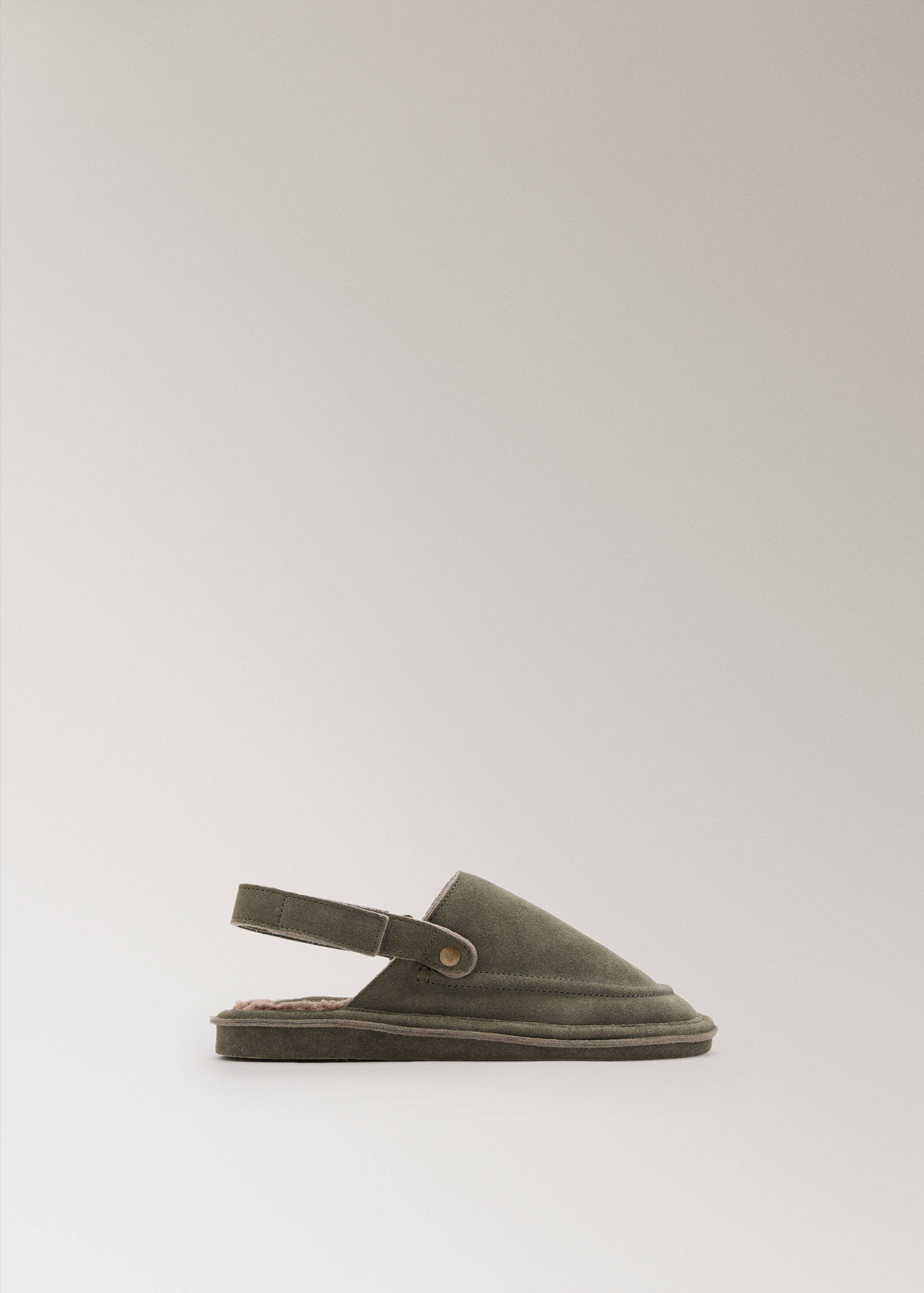 Leather slippers with shearling lining - Article without model
