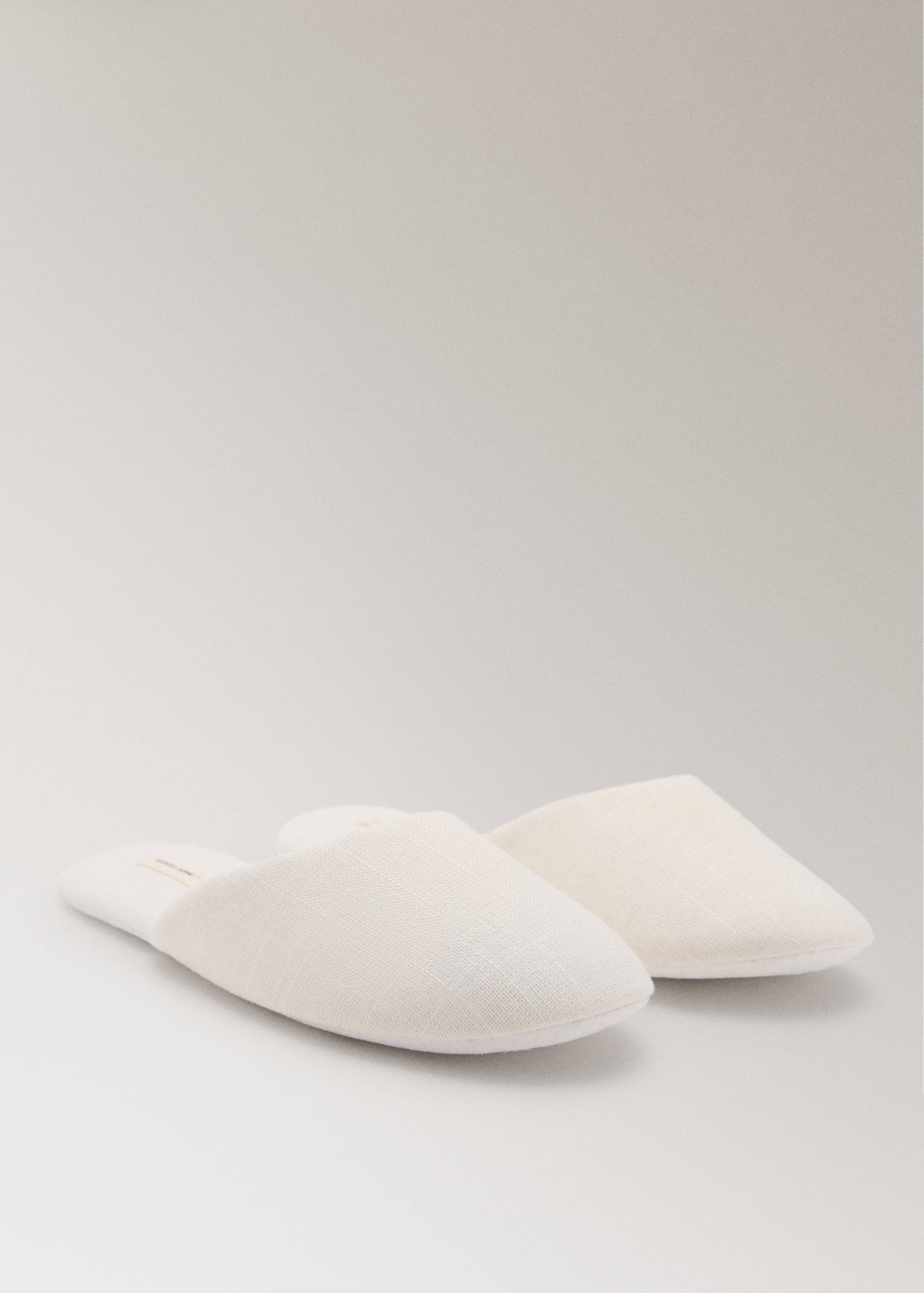 Cotton textured mule slippers - Medium plane