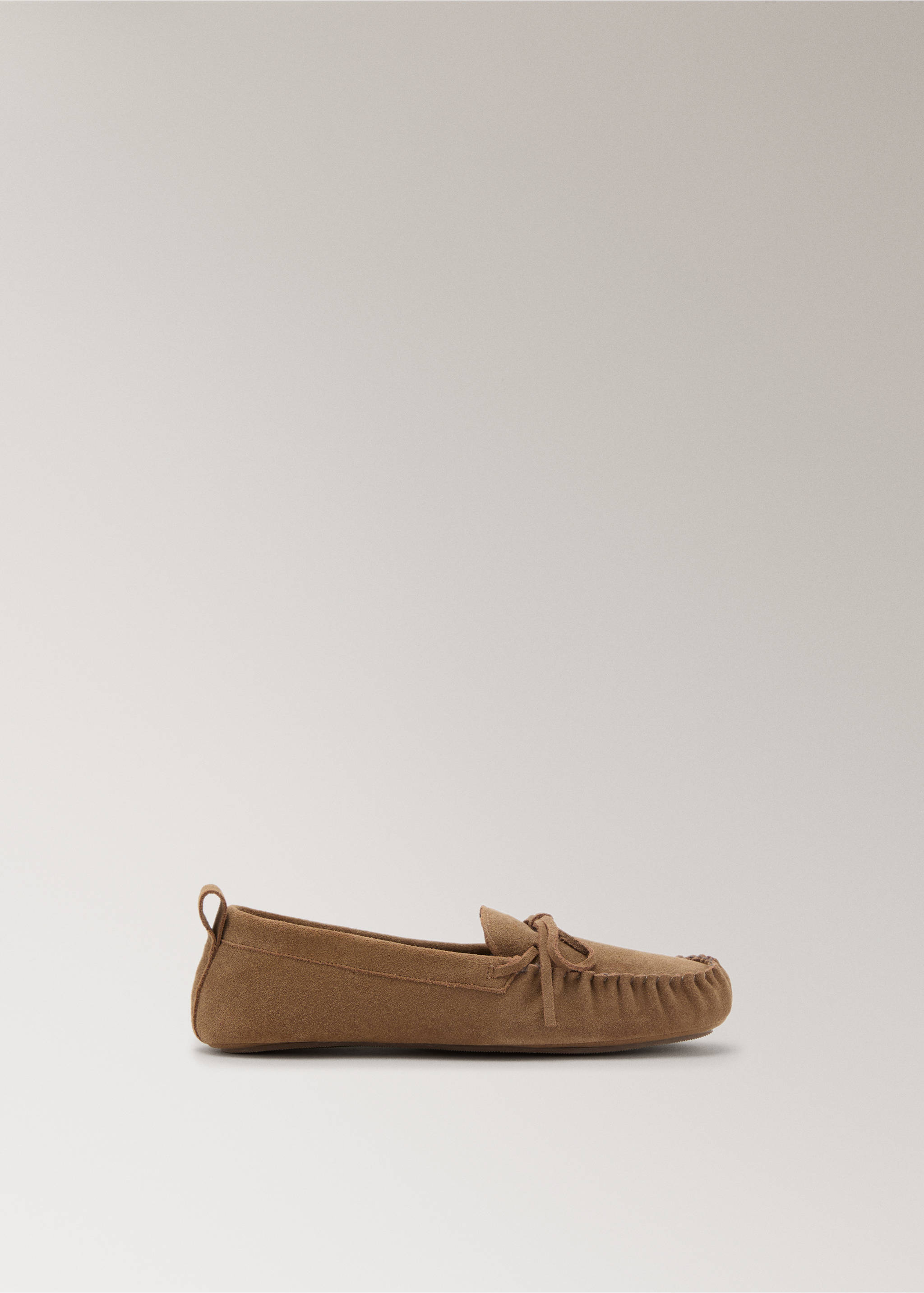 Leather moccasins with fur lining - Article without model, Brown. Ref: 17004112-00.