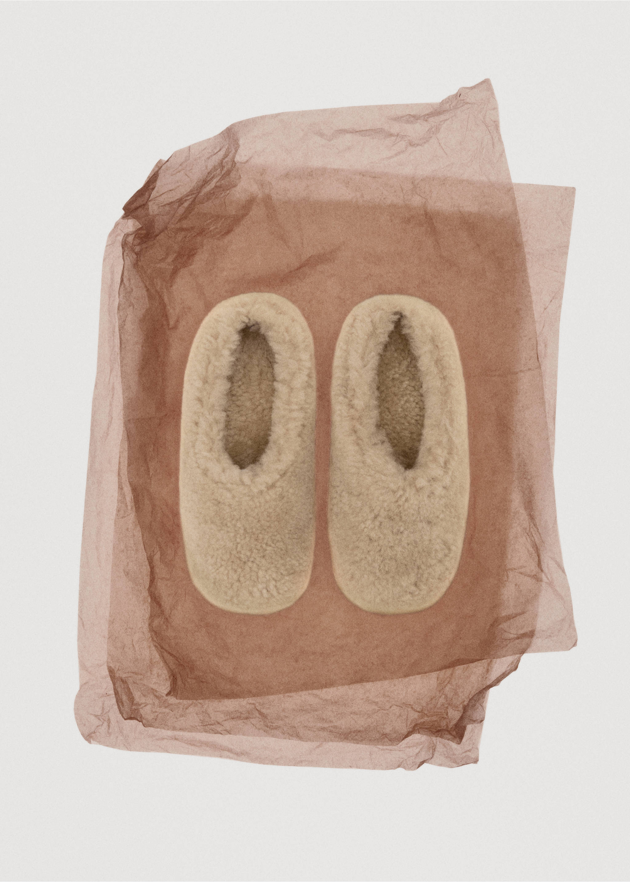Wool ballet flats - Details of the article 7, Light/Pastel Brown. Ref: 17004113-00.