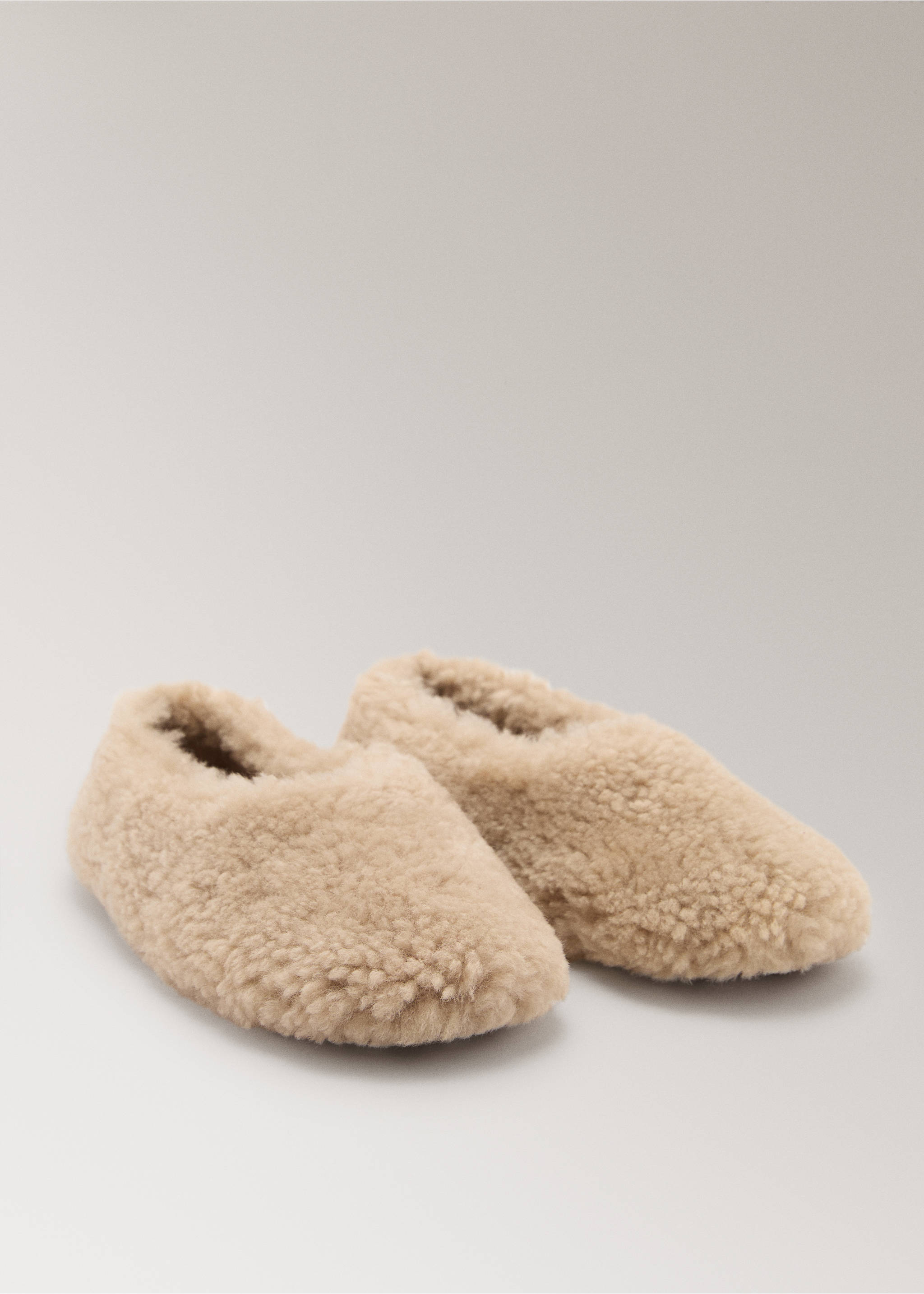 Wool ballet flats - Medium plane, Light/Pastel Brown. Ref: 17004113-00.