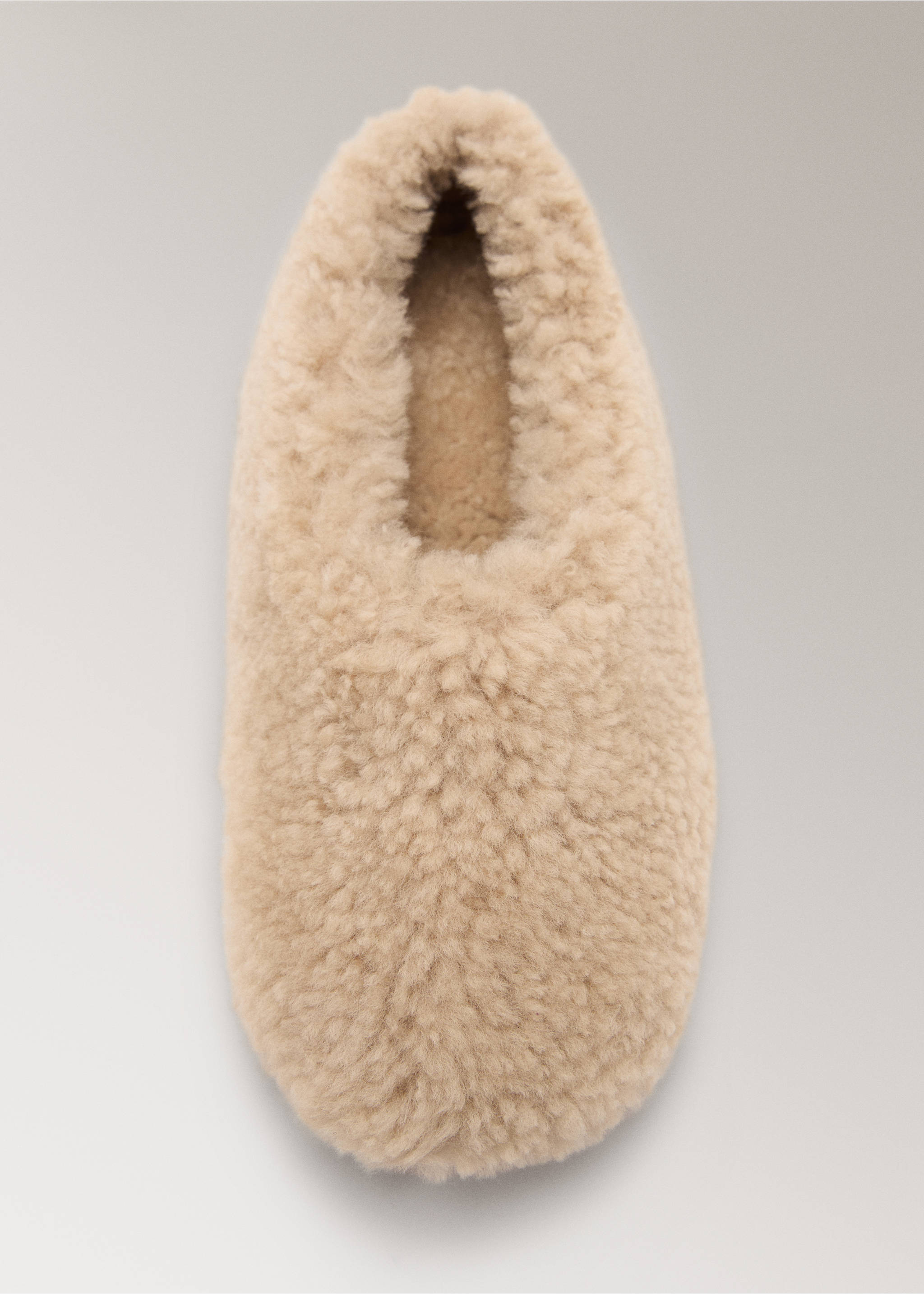 Wool ballet flats - Details of the article 2, Light/Pastel Brown. Ref: 17004113-00.