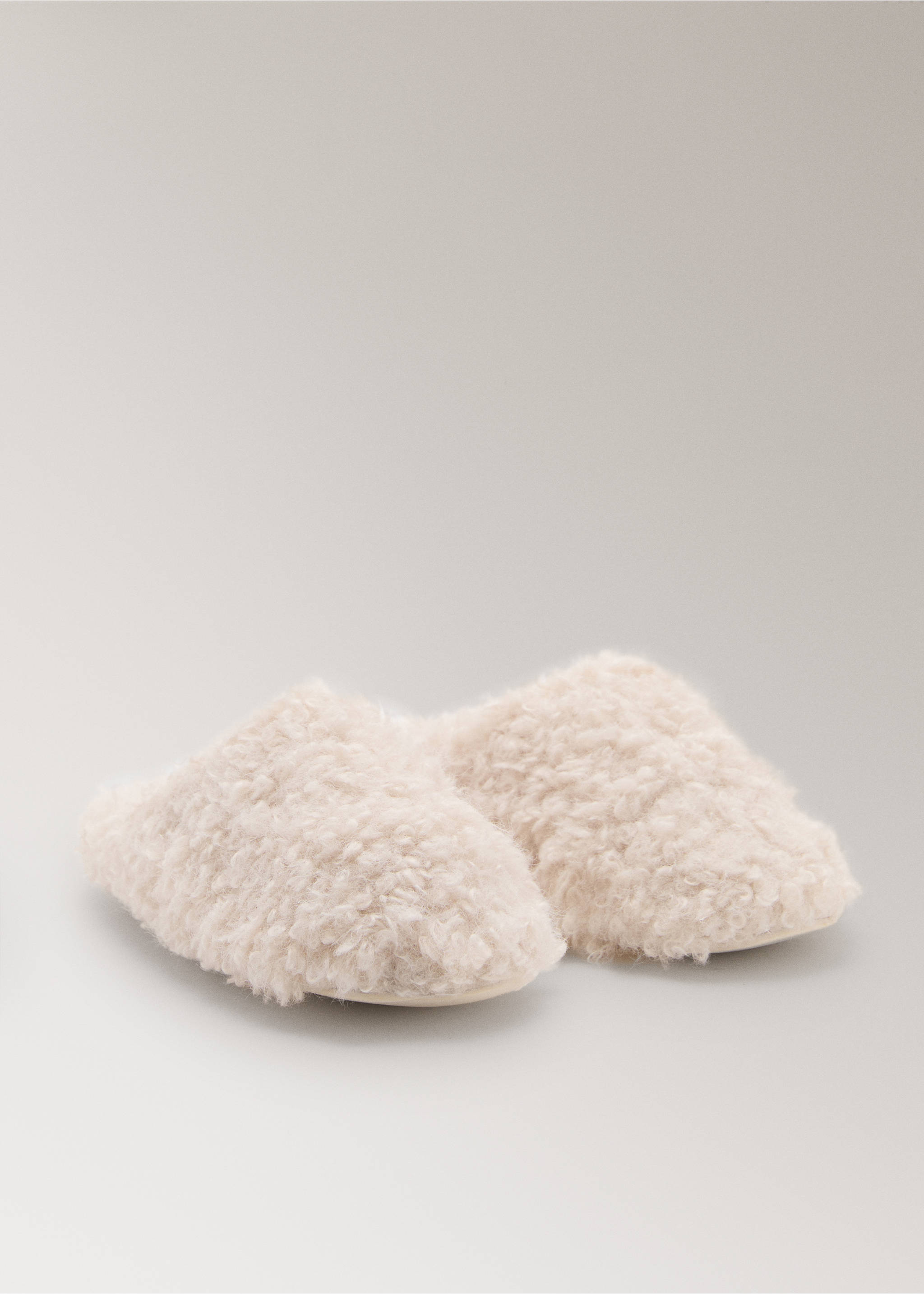 Shearling-effect trainers - Medium plane, Ivory White. Ref: 17004114-00.