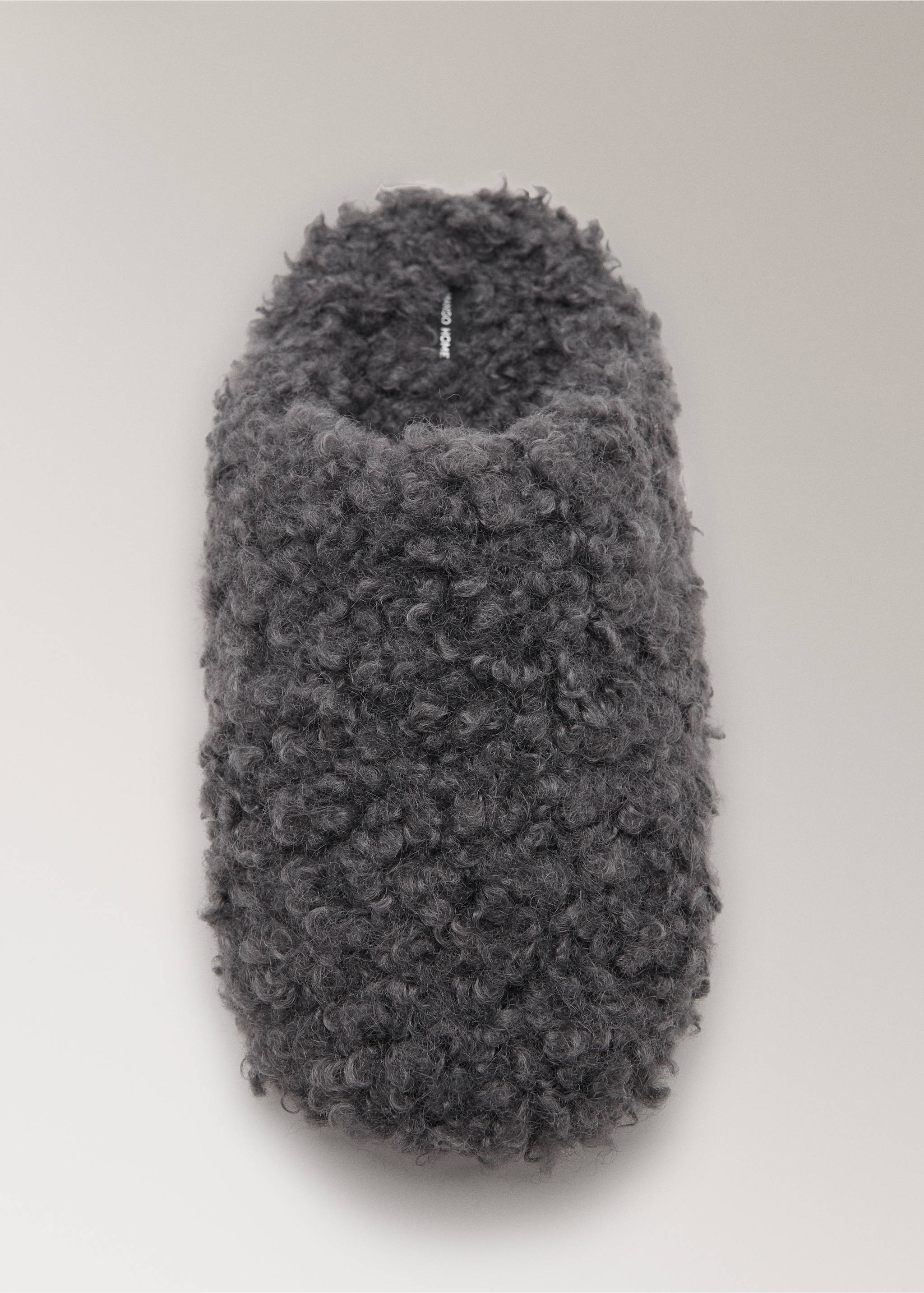 Shearling-effect trainers - Details of the article 2, Charcoal. Ref: 17004114-00.