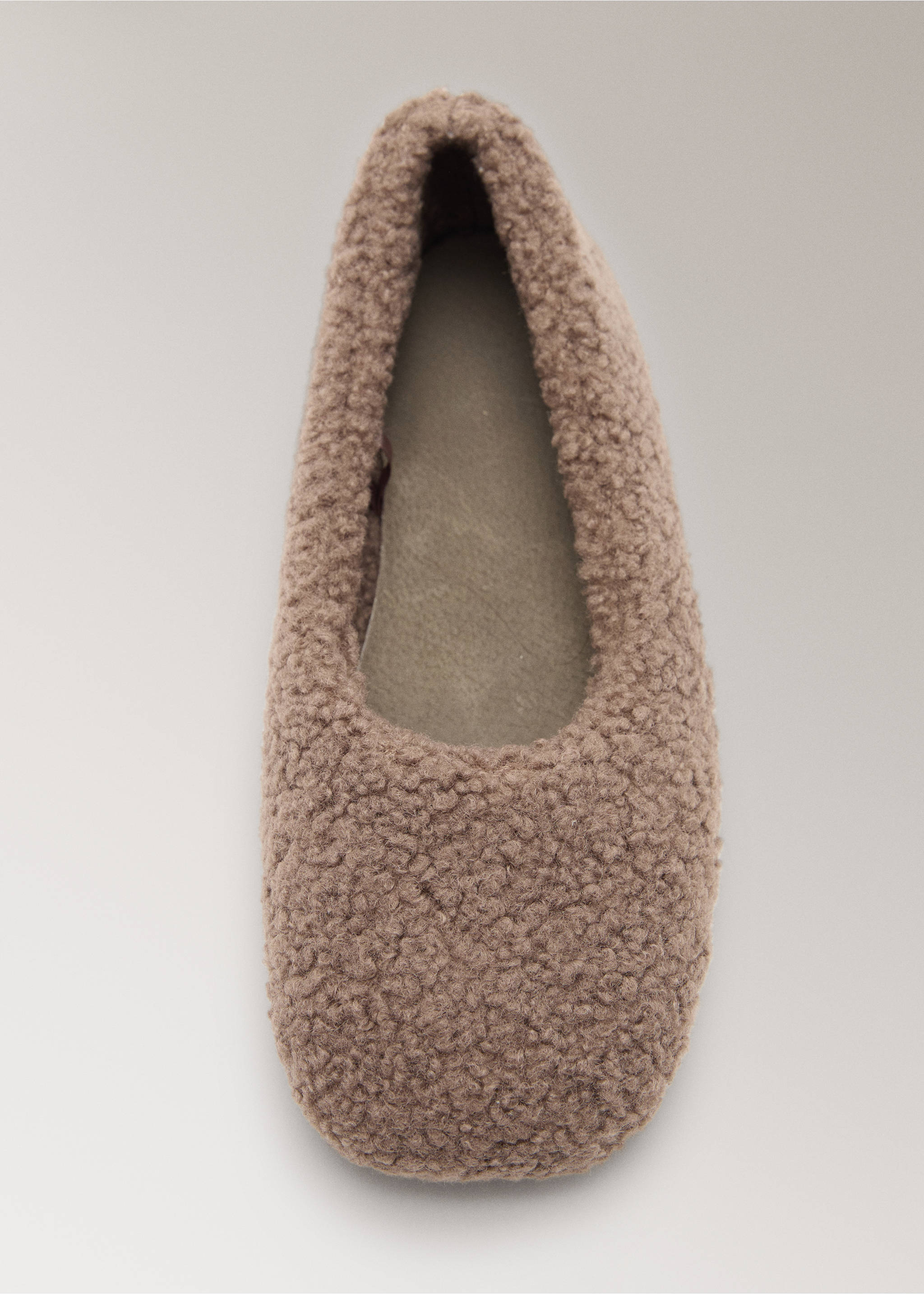 Sheepskin ballet flats - Details of the article 2, Brown. Ref: 17004115-00.