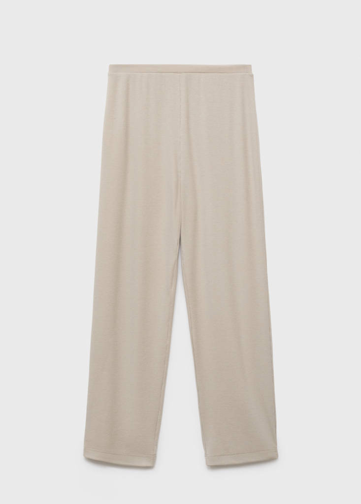 Ribbed-knit pyjama trousers — Light/Pastel Grey