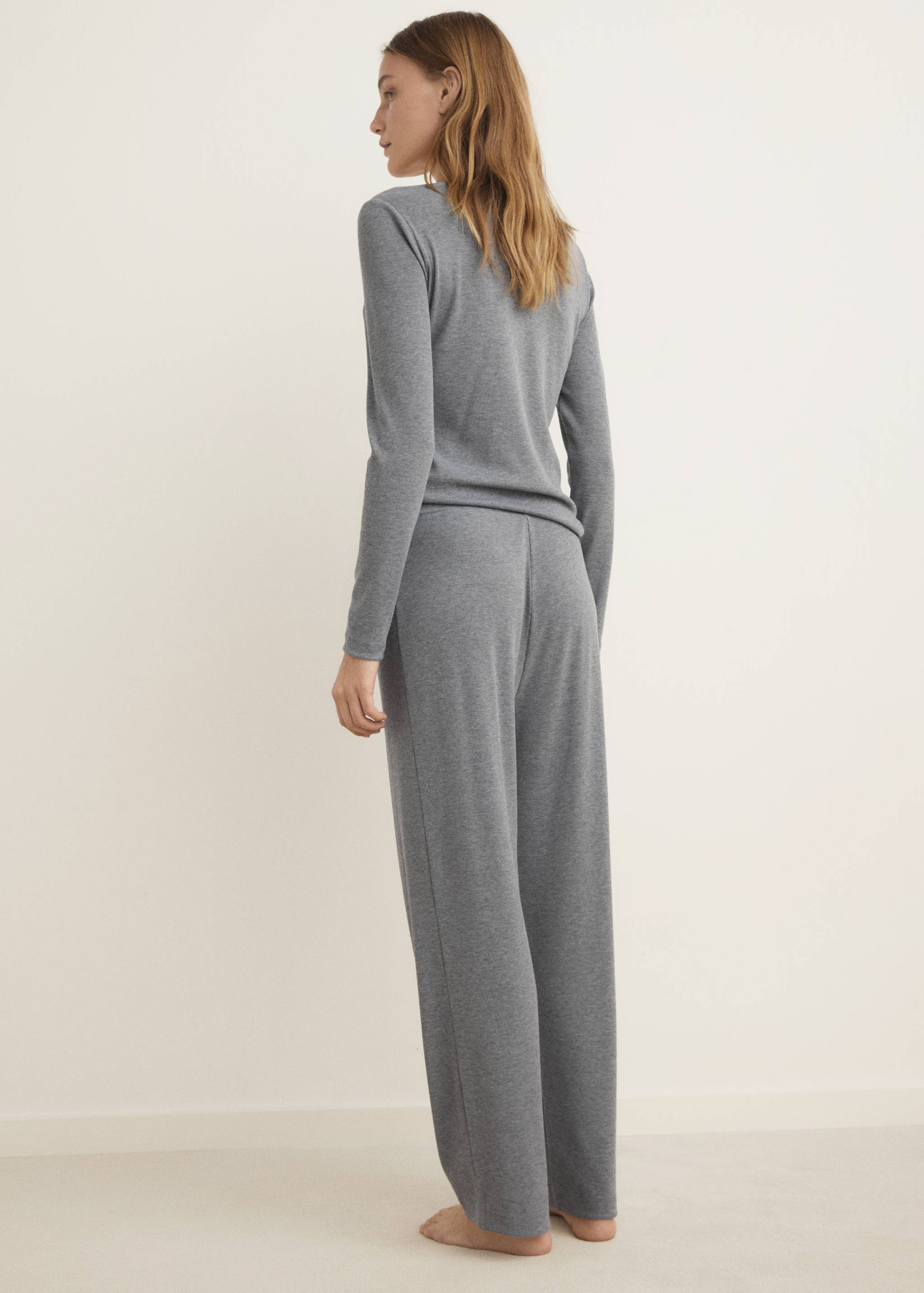 Pantalon de pyjama maille côtelée - Verso de l’article