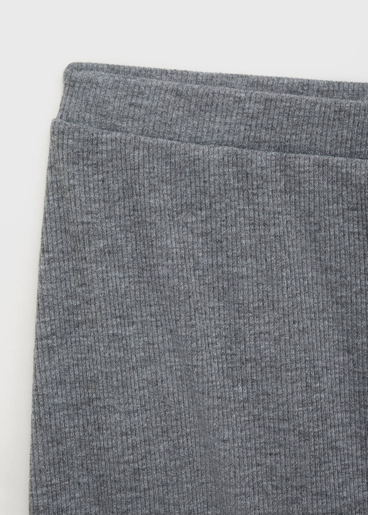 Ribbed-knit pyjama trousers — Medium Heather Grey