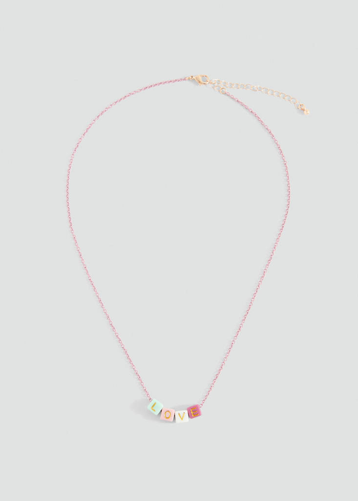 Letters bead necklace — Gold