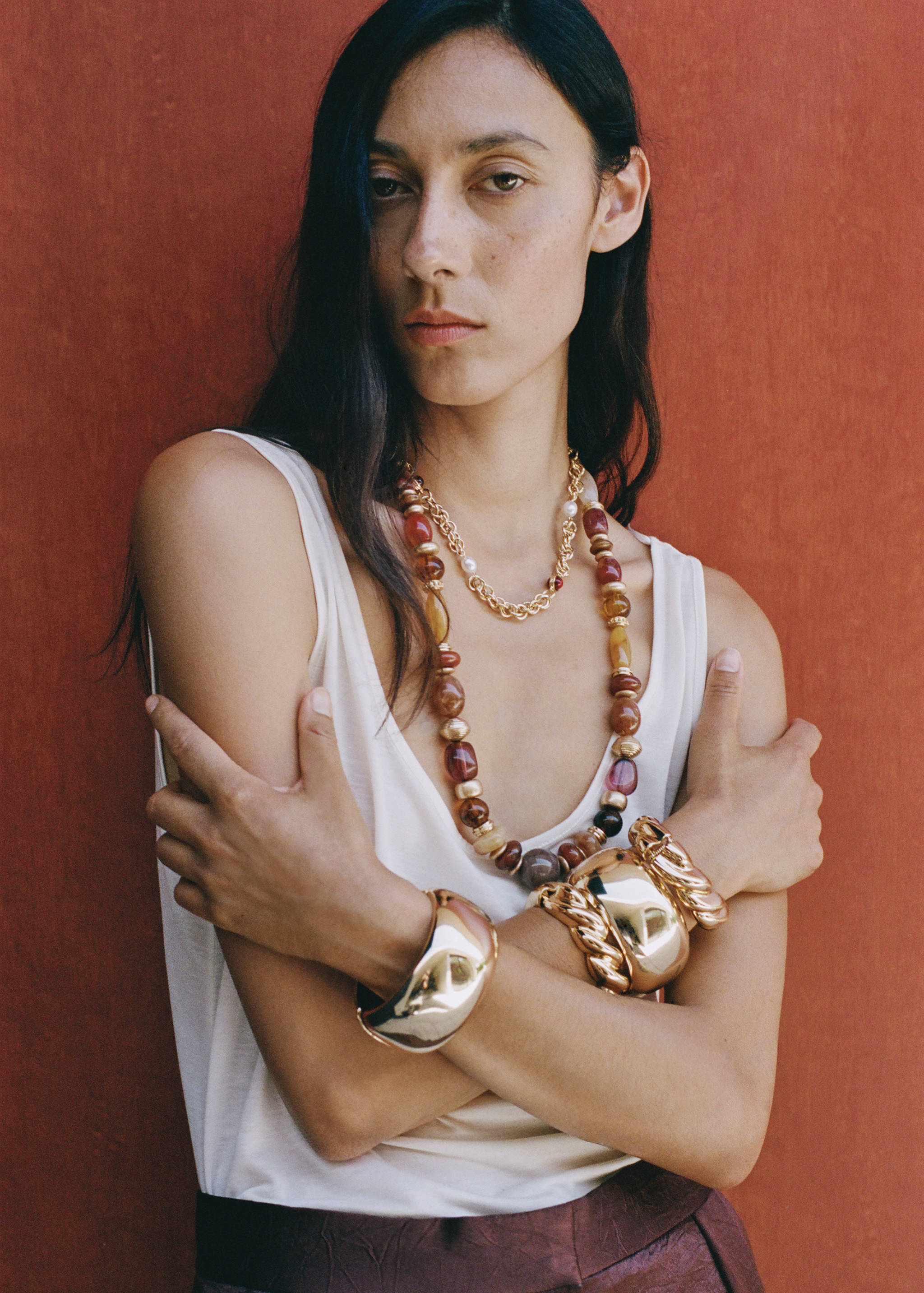 Collier chaîne perles combinées - Plan général