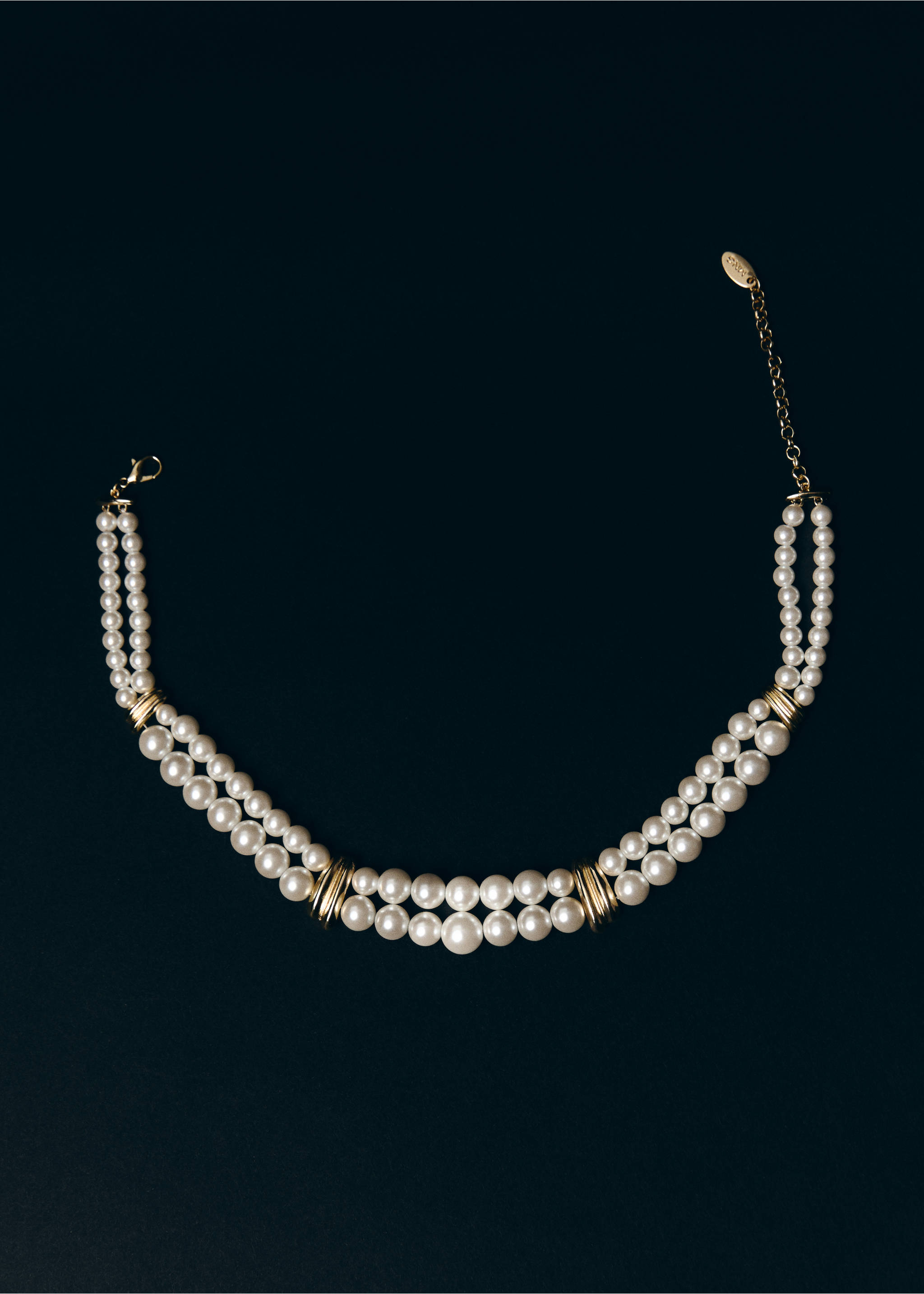 Collier ras du cou verre combiné - Plan général, Blanc. Ref: 17004135-00.