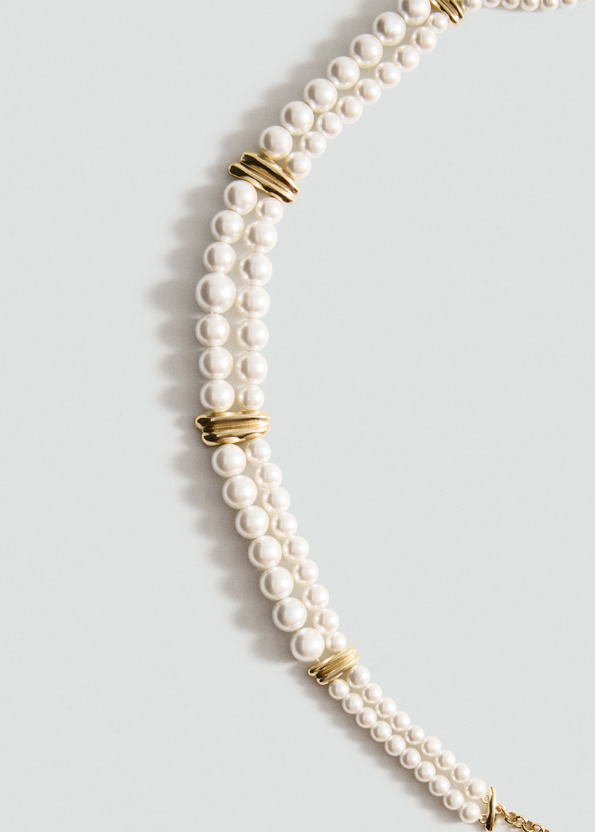 Pearl and crystal choker - Medium plane