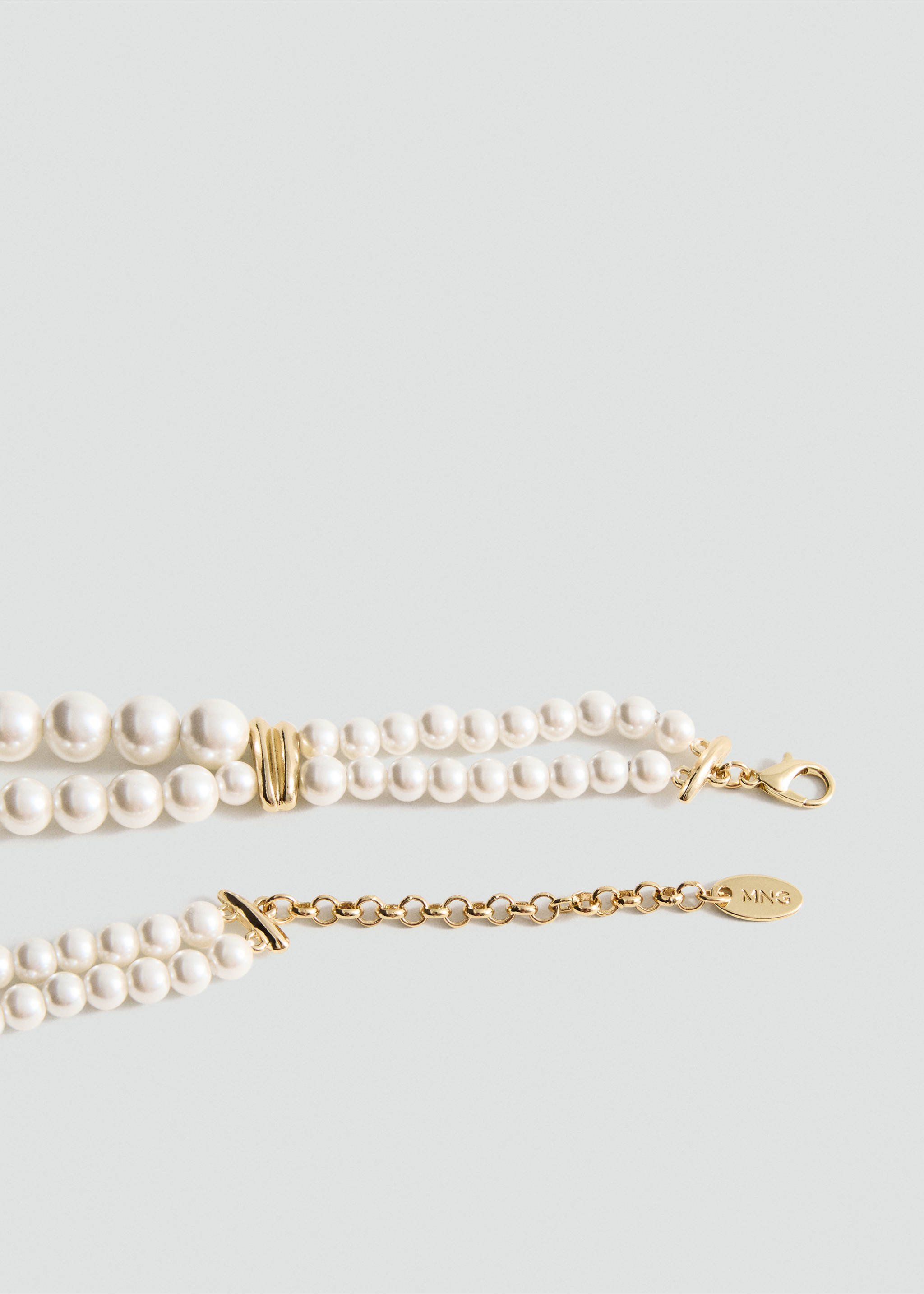 Collier ras du cou verre combiné - Détail de l'article 1, Blanc. Ref: 17004135-00.