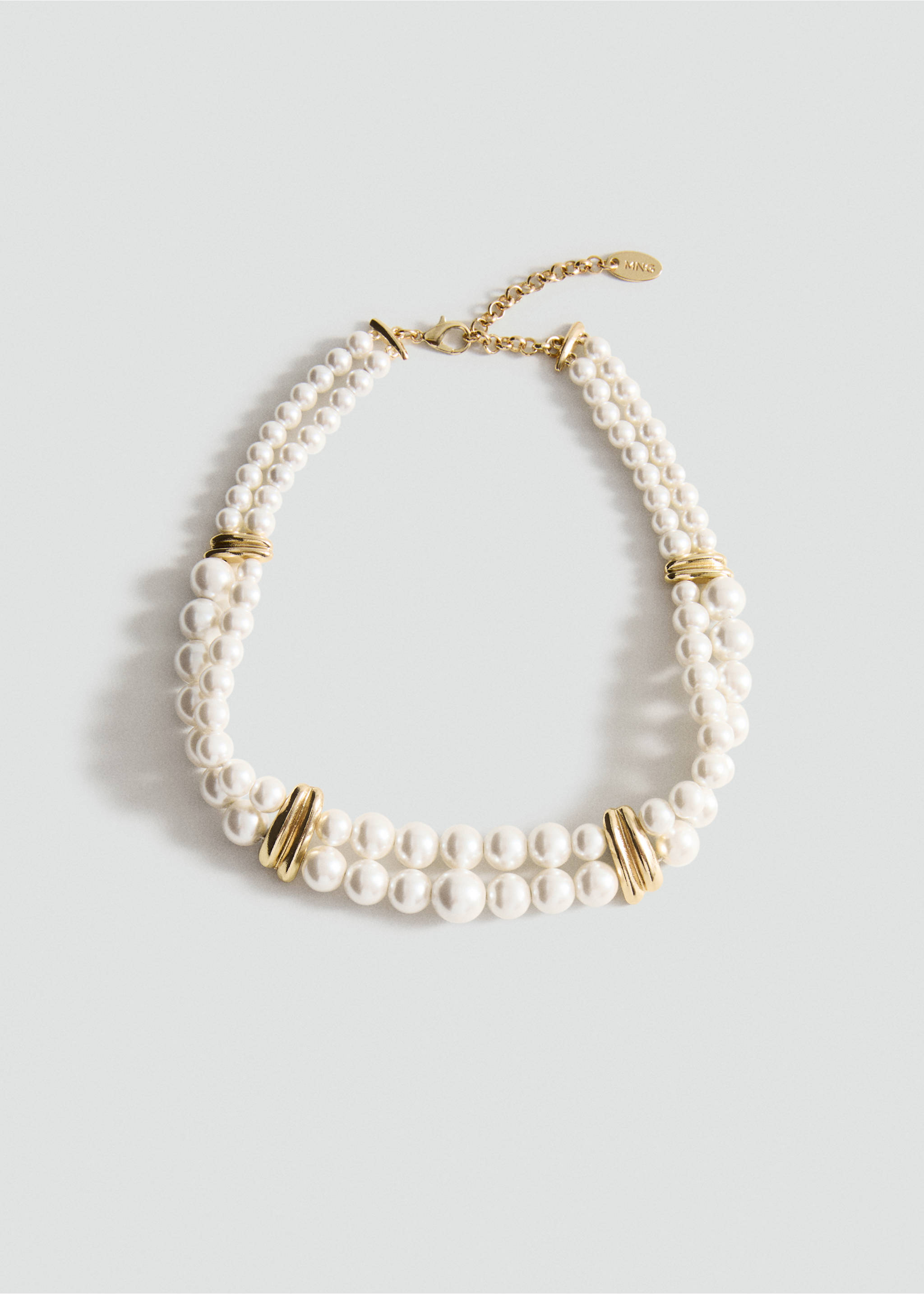 Pearl and crystal choker - Article without model, White. Ref: 17004135-00.