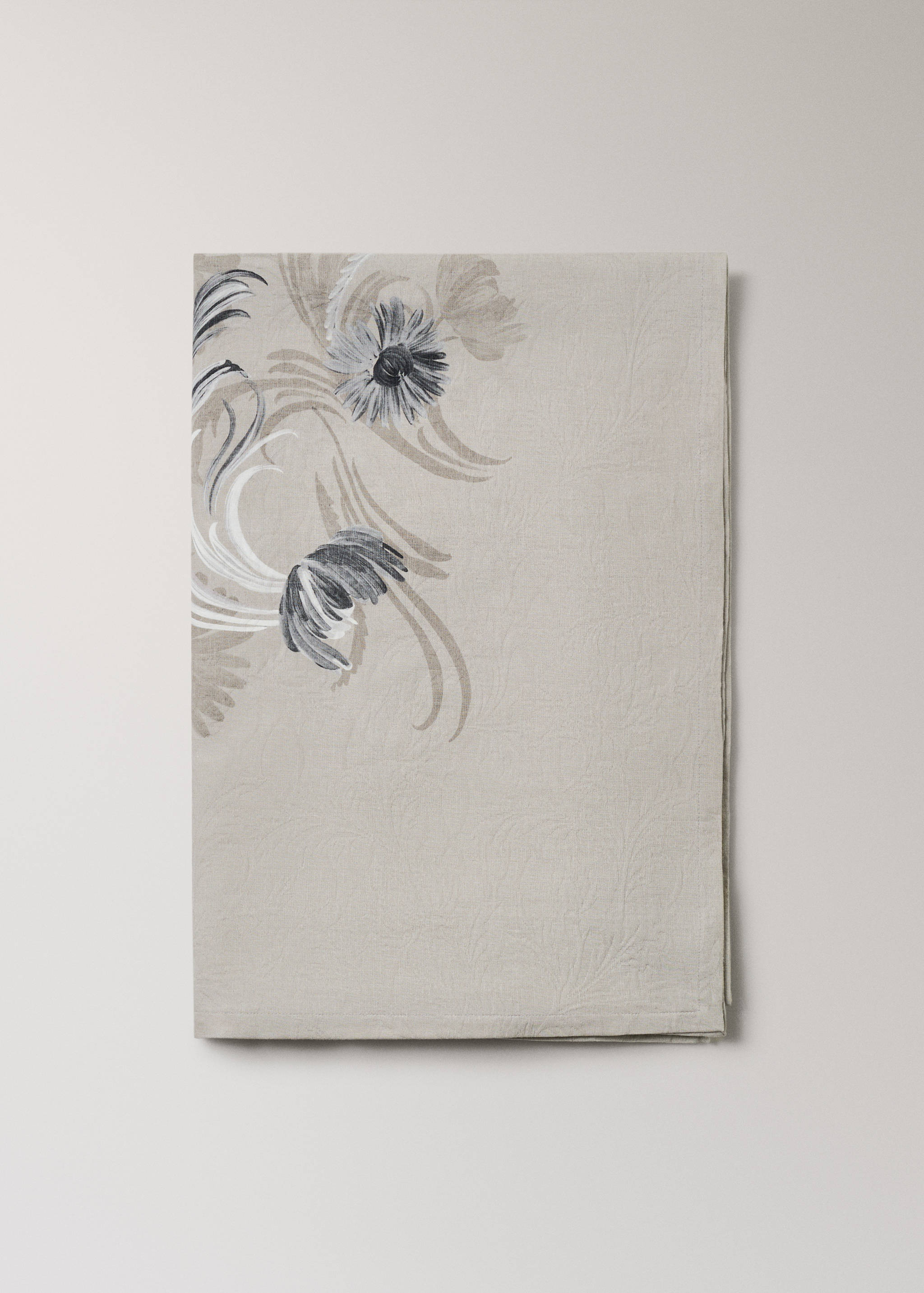 Jacquard cotton floral-print tablecloth for 2 to 4 diners - Article without model