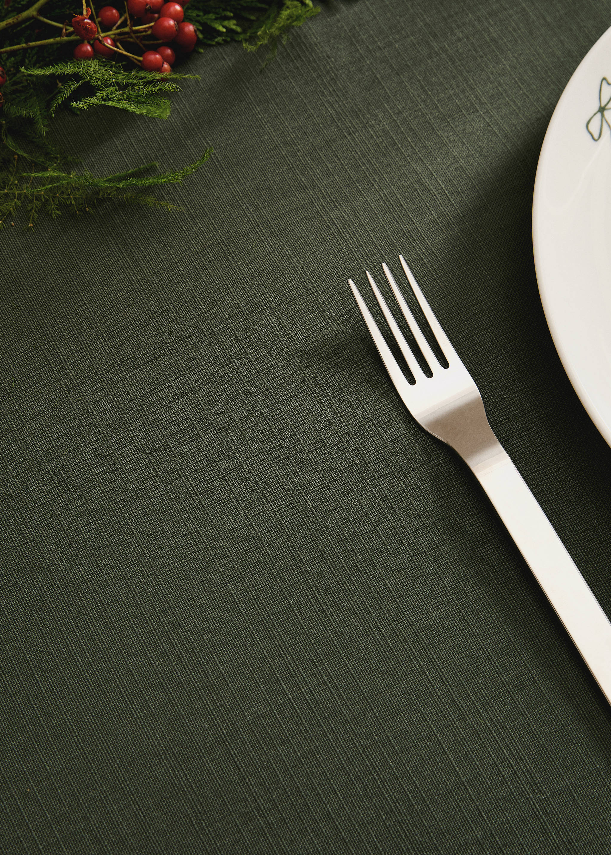 Cotton vanilla tablecloth for 6 to 8 diners - Details of the article 7