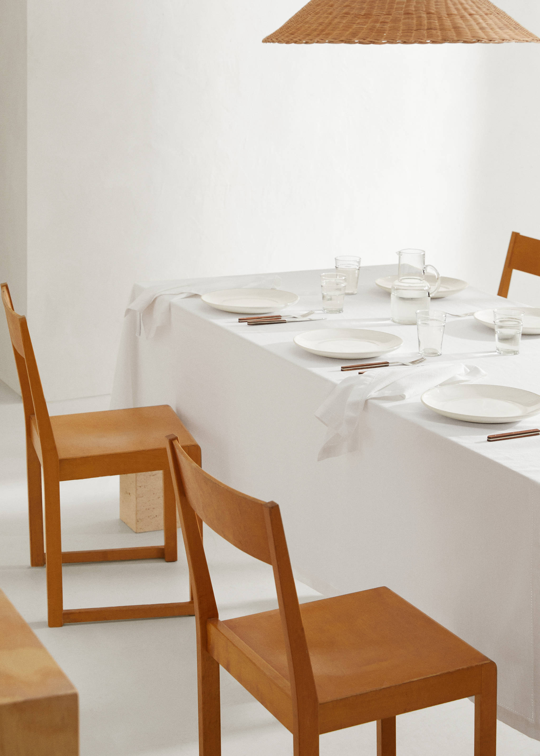 Tischdecke aus Baumwolle mit Hohlsaum für 8 bis 10 Personen - Allgemeine Ansicht