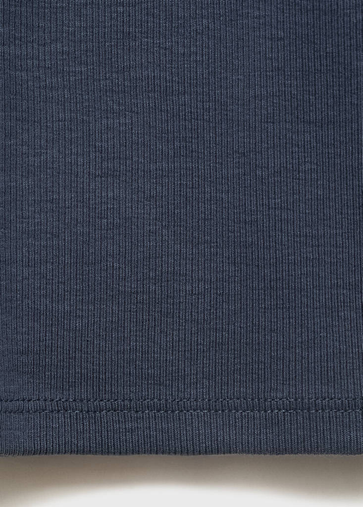 Ribbed long-sleeved t-shirt — Petrol Blue