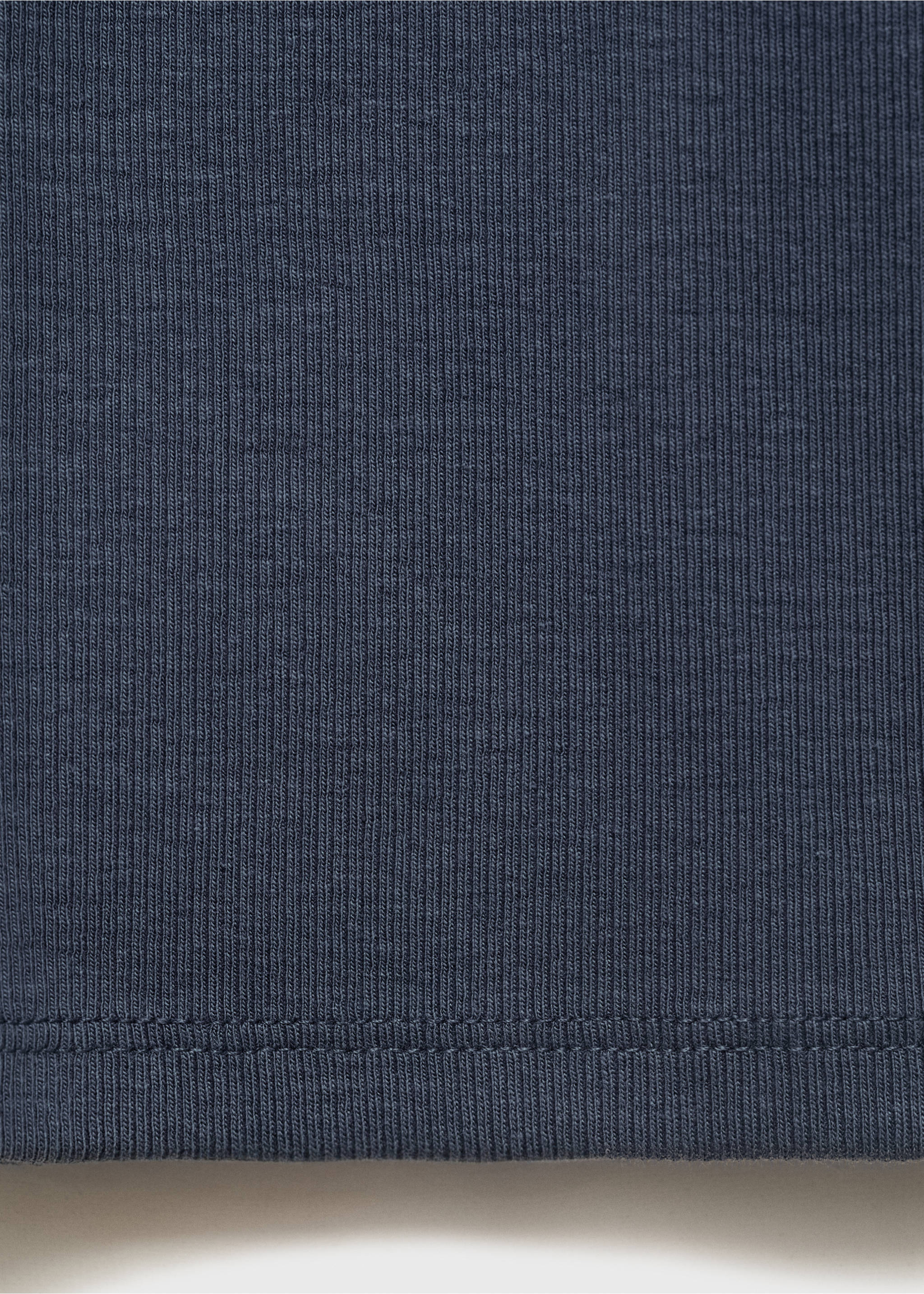 Ribbed long-sleeved t-shirt - Details of the article 0, Petrol Blue. Ref: 17004427-00.