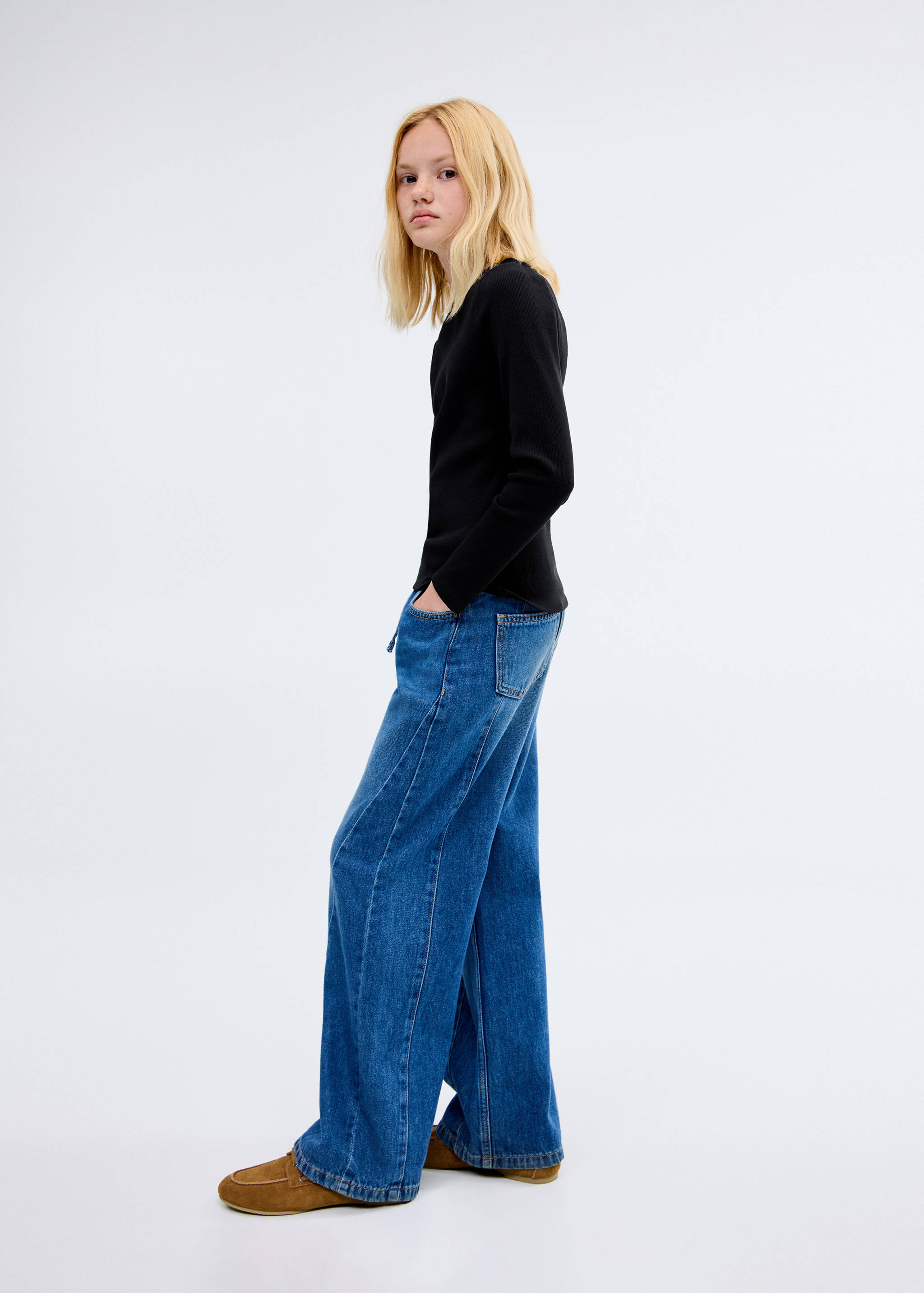 T-shirt côtelé manches longues - Plan général