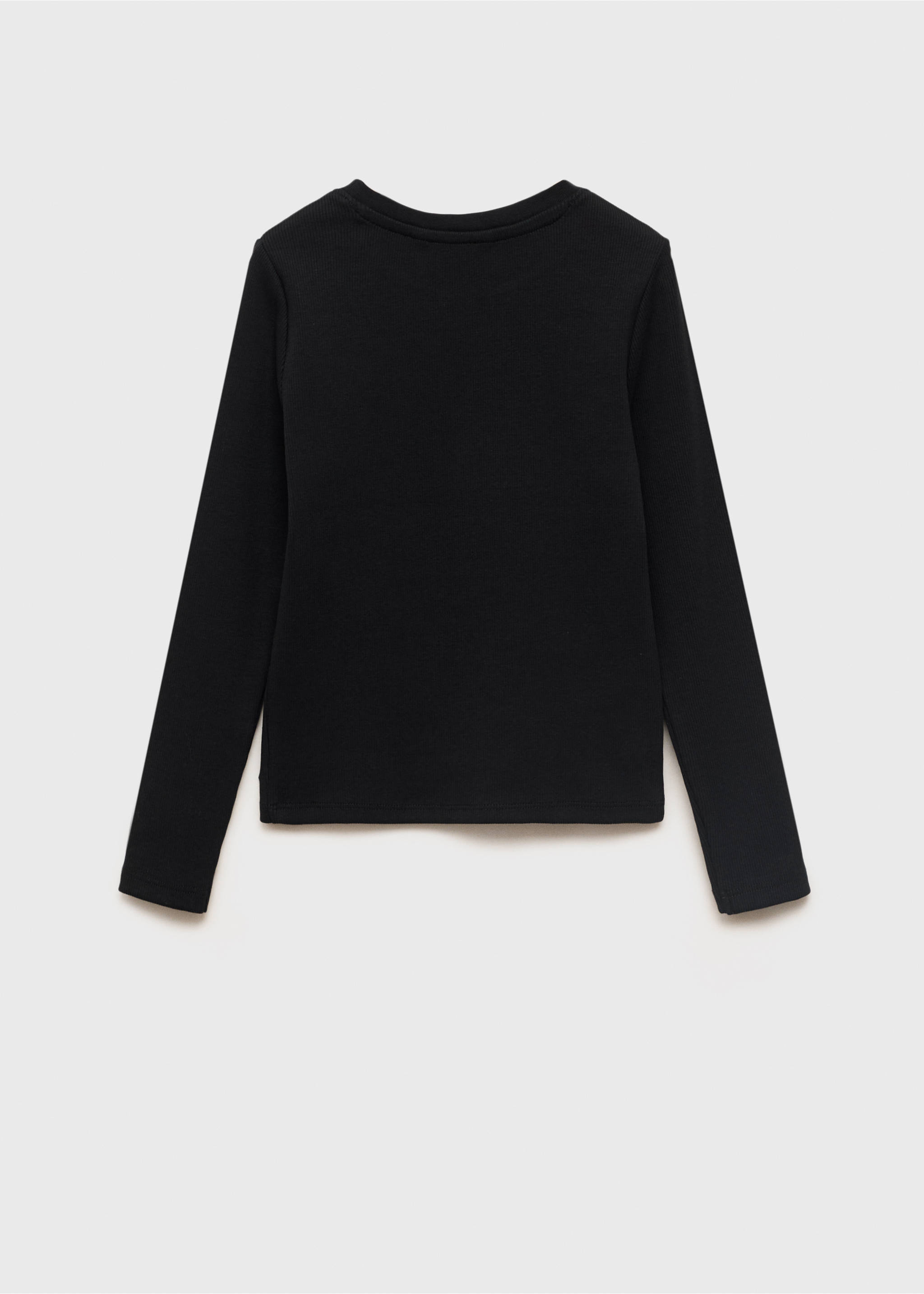 Ribbed long-sleeved t-shirt - Reverse of the article, Black. Ref: 17004427-00.