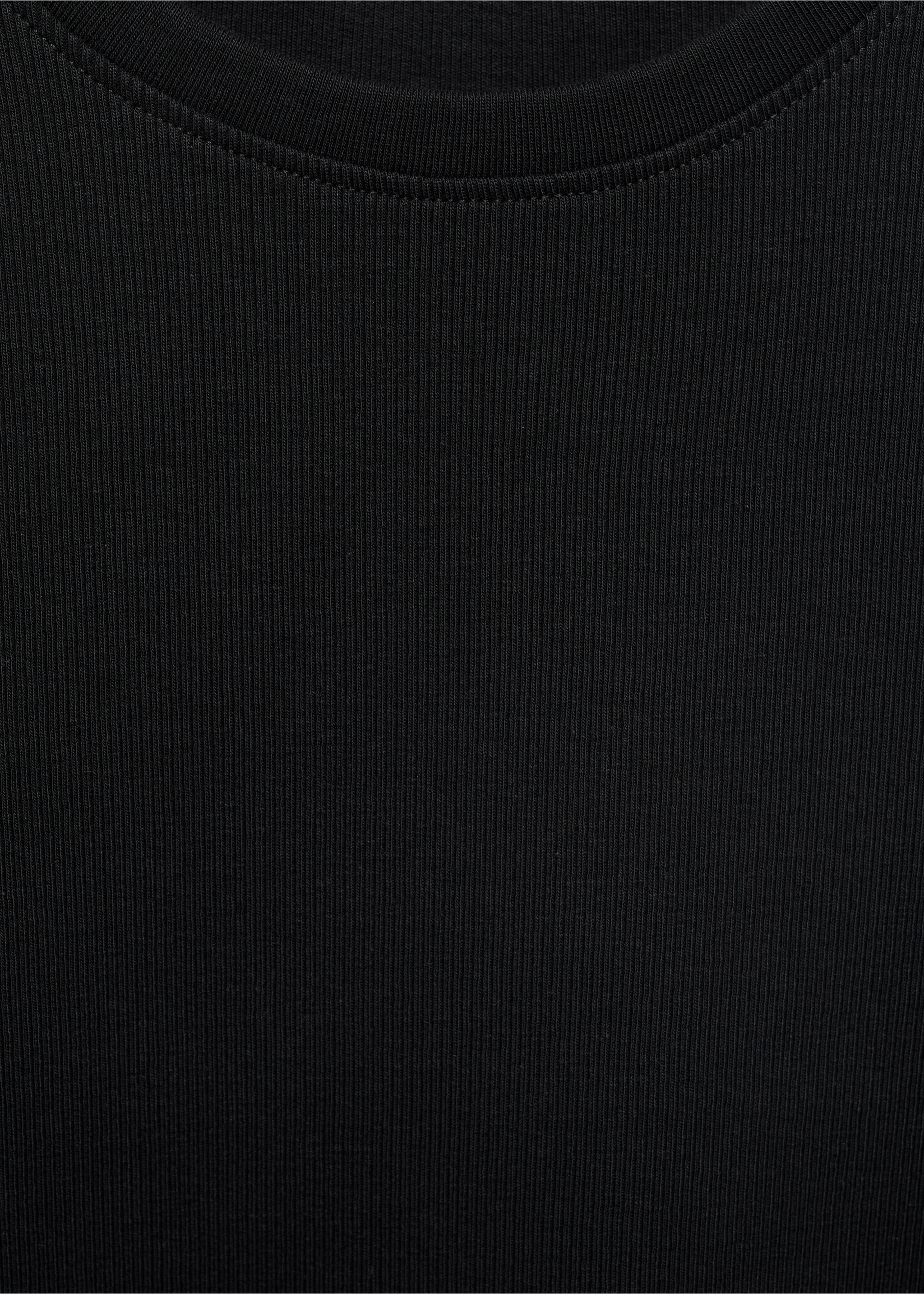 Ribbed long-sleeved t-shirt - Details of the article 8, Black. Ref: 17004427-00.