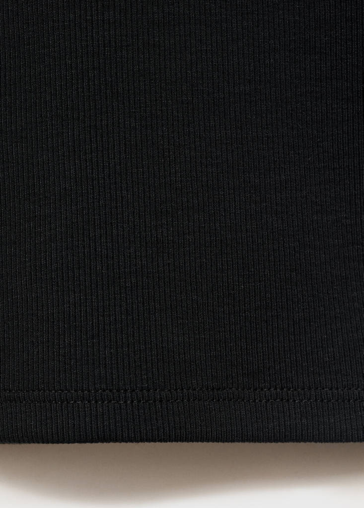 Ribbed long-sleeved t-shirt — Black
