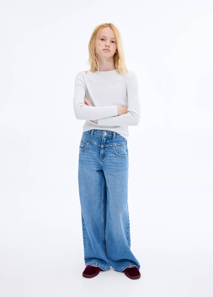 Ribbed cut-out T-shirt — Sky Blue