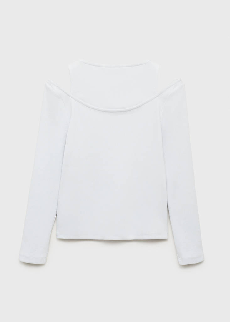 Ribbed cut-out T-shirt — Sky Blue