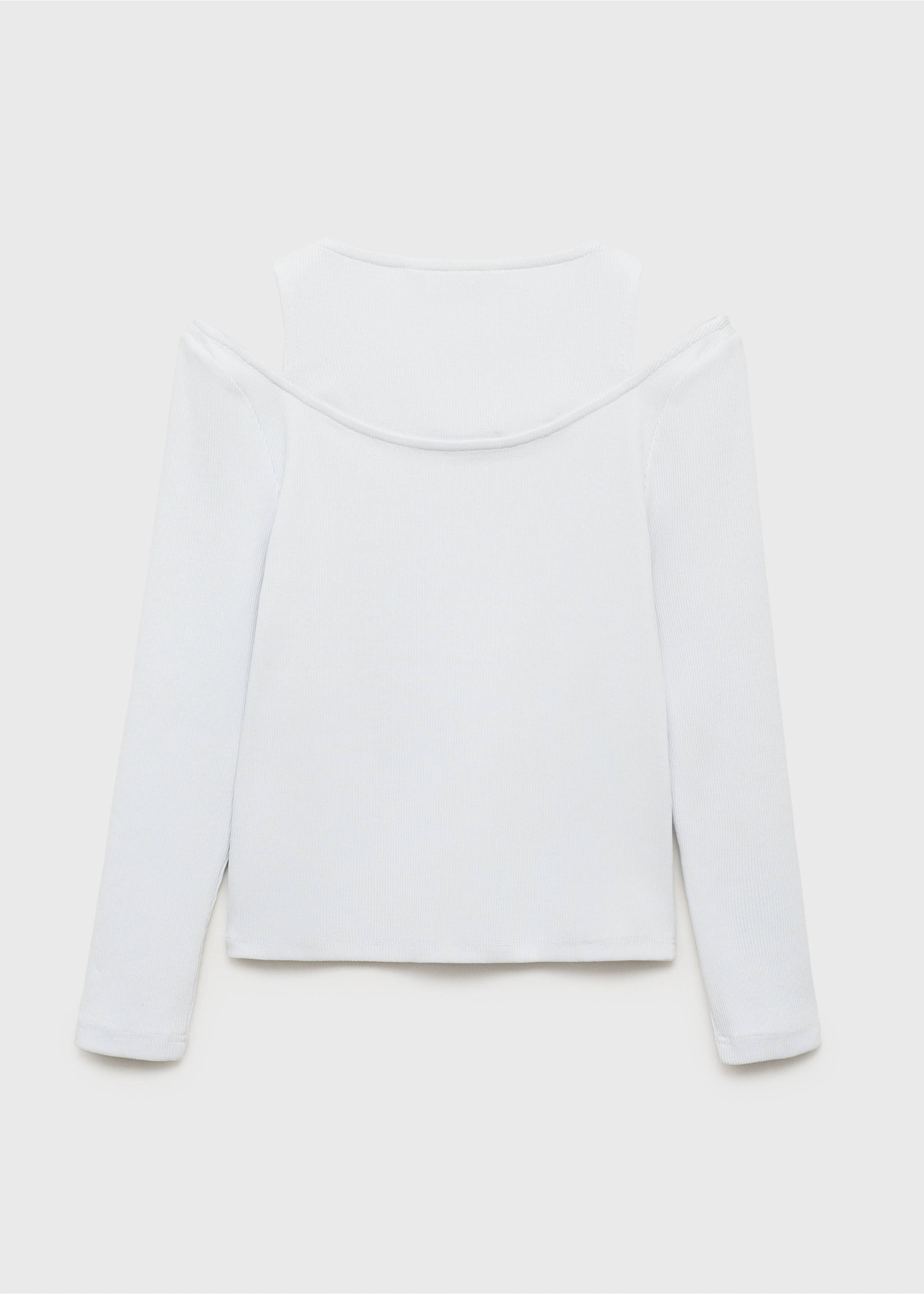 Ribbed cut-out T-shirt - Reverse of the article, Sky Blue. Ref: 17004428-00.